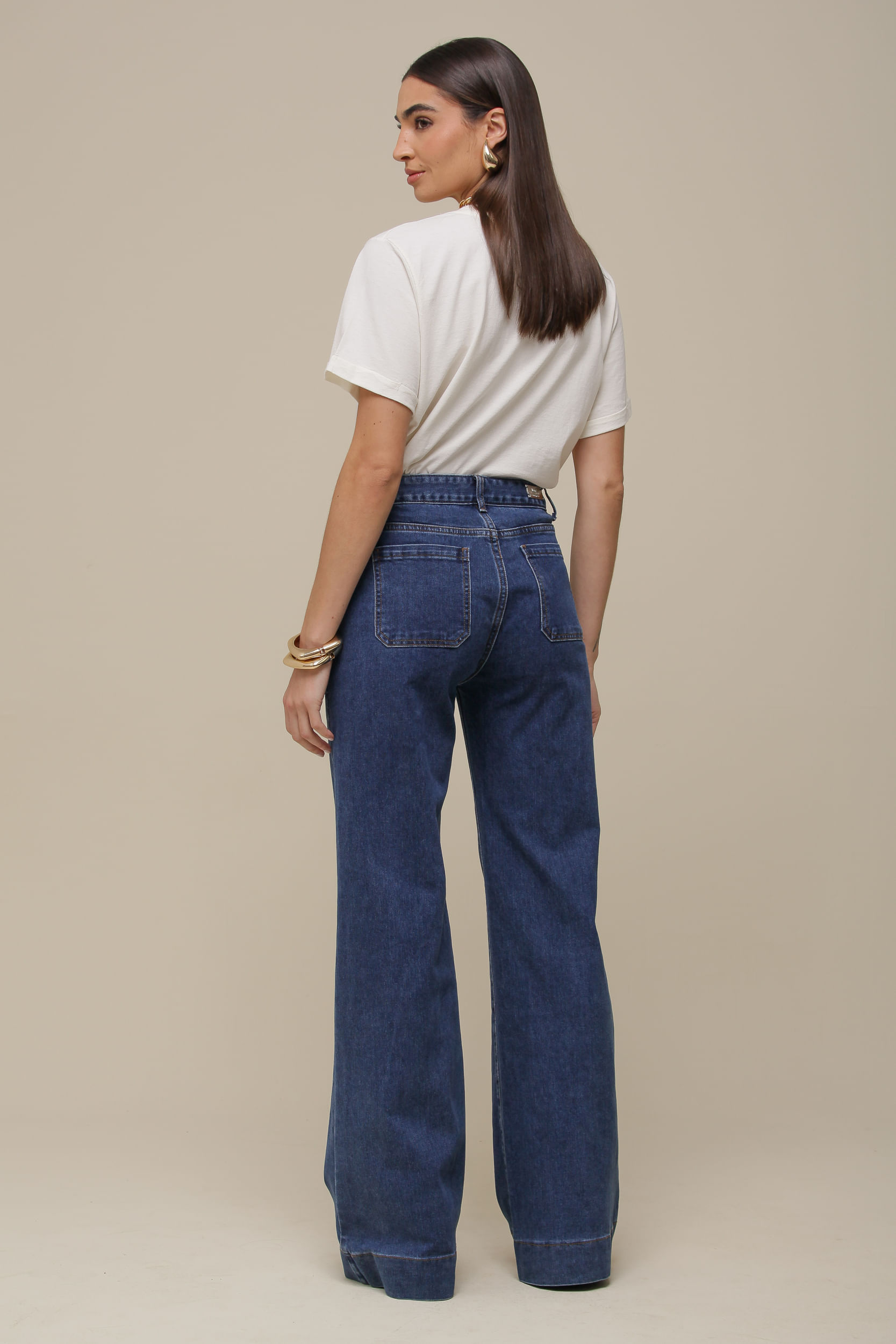 9036322 - Calça Jeans Reta Bolsos Frente MARINHO 9036322 - Calça Jeans Reta Bolsos Frente MARINHO