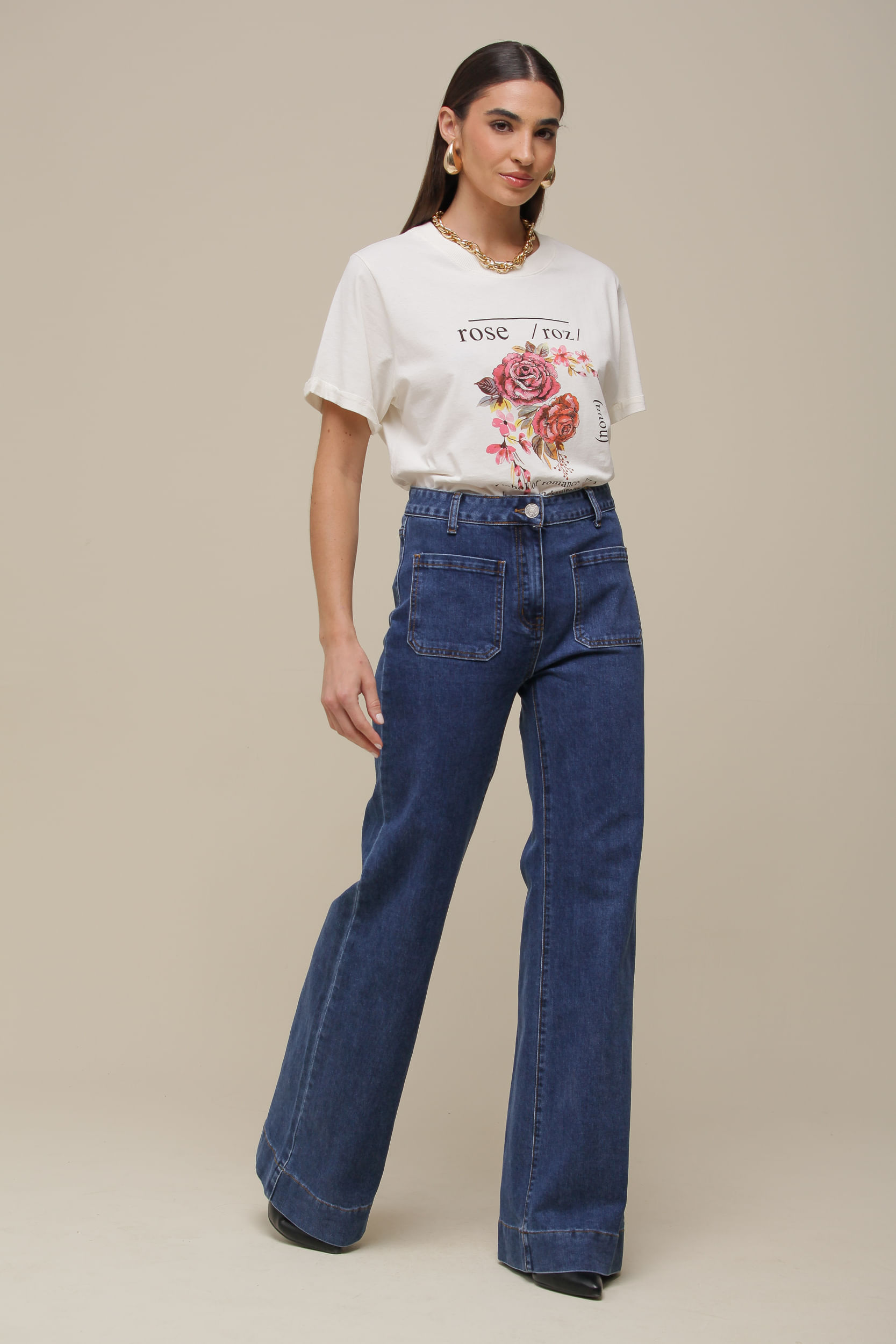 9036322 - Calça Jeans Reta Bolsos Frente MARINHO 9036322 - Calça Jeans Reta Bolsos Frente MARINHO