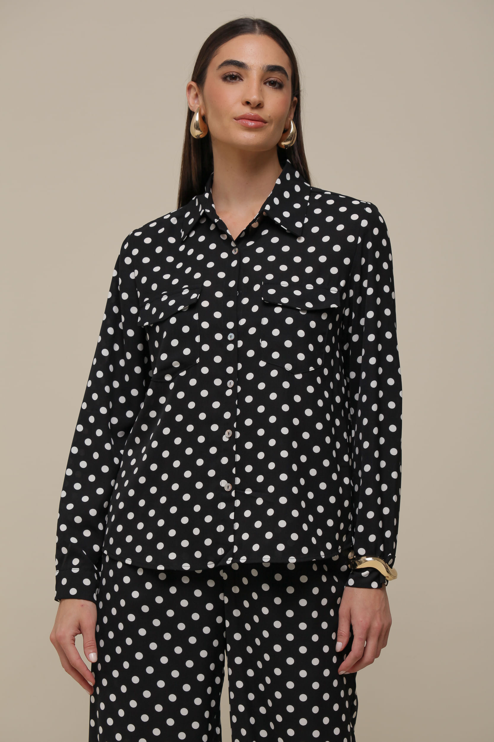9036391 - Camisa Manga Longa Poá PRETO 9036391 - Camisa Manga Longa Poá PRETO