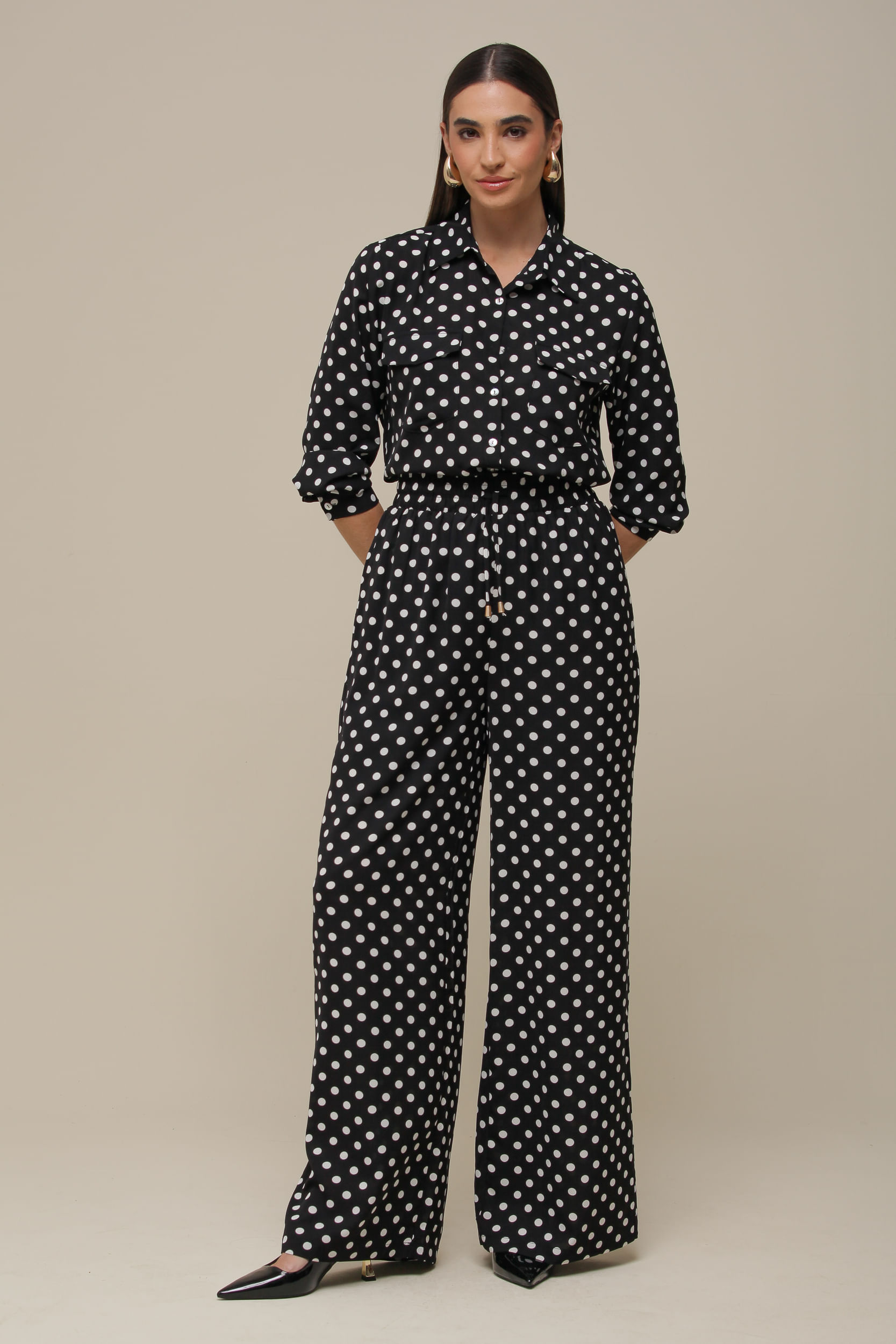 9036391 - Camisa Manga Longa Poá PRETO 9036391 - Camisa Manga Longa Poá PRETO