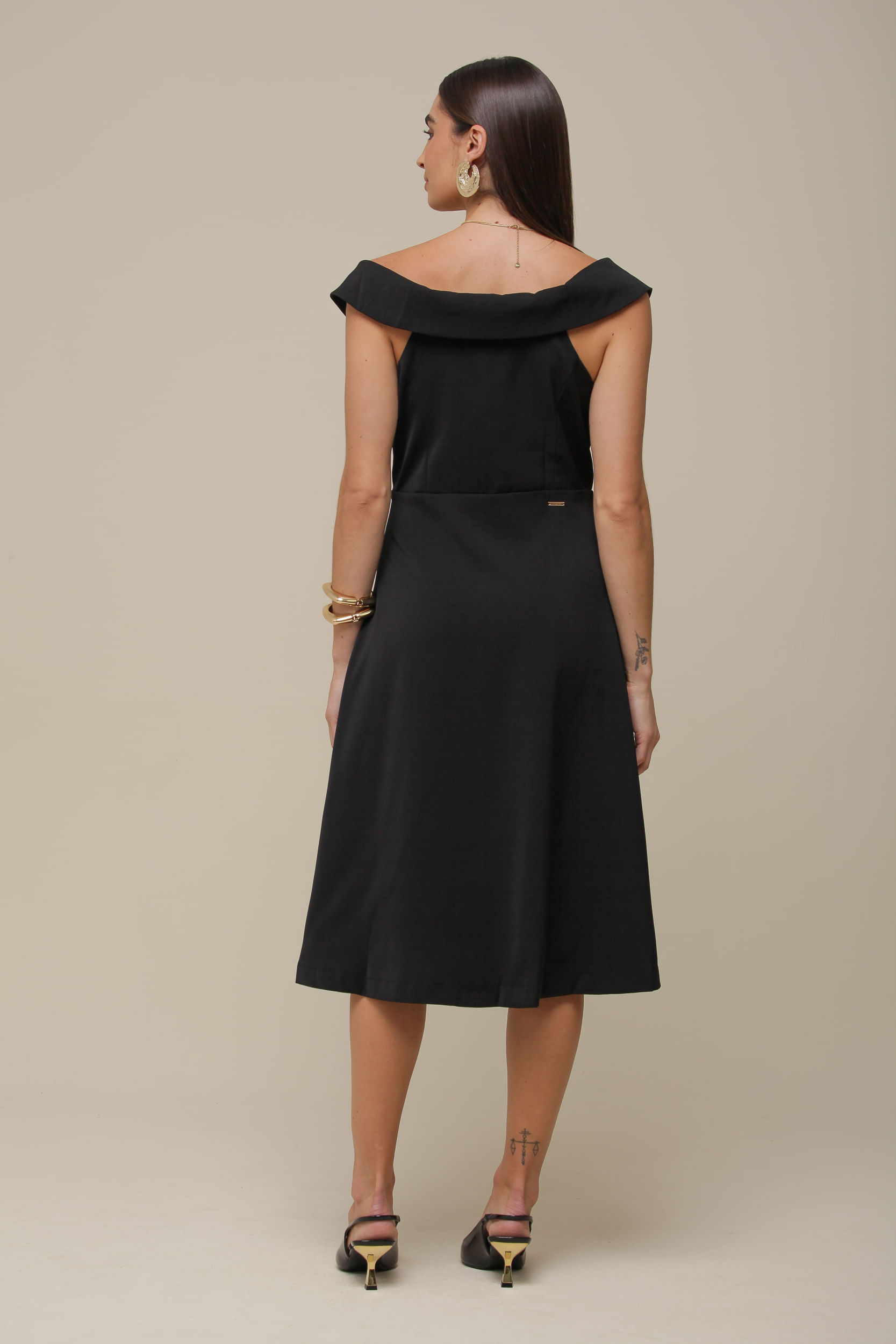 9036341 - Vestido Midi Alfaiataria PRETO