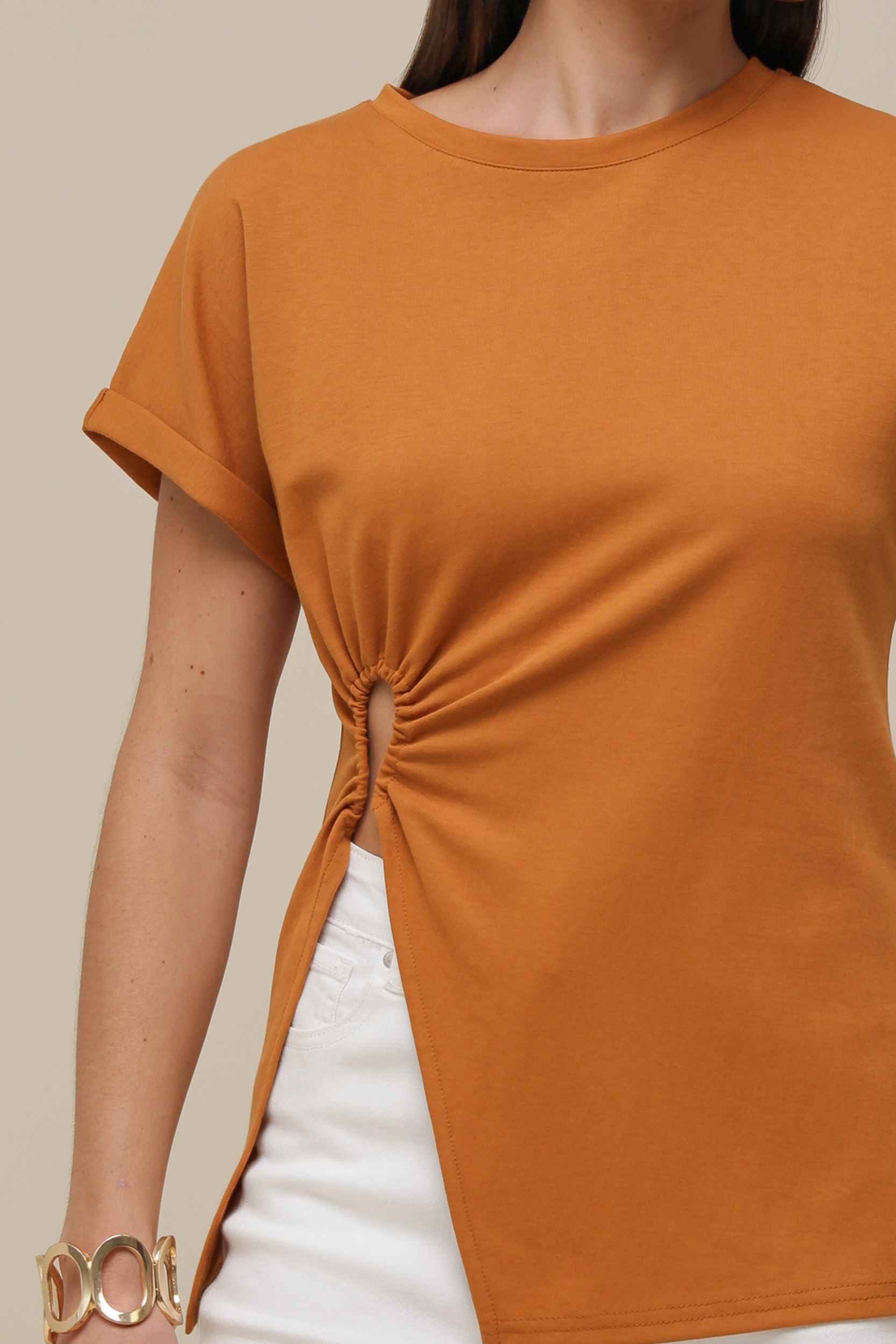 9036103 - Blusa Assimétrica Detalhe Fivela CARAMELO 9036103 - Blusa Assimétrica Detalhe Fivela CARAMELO