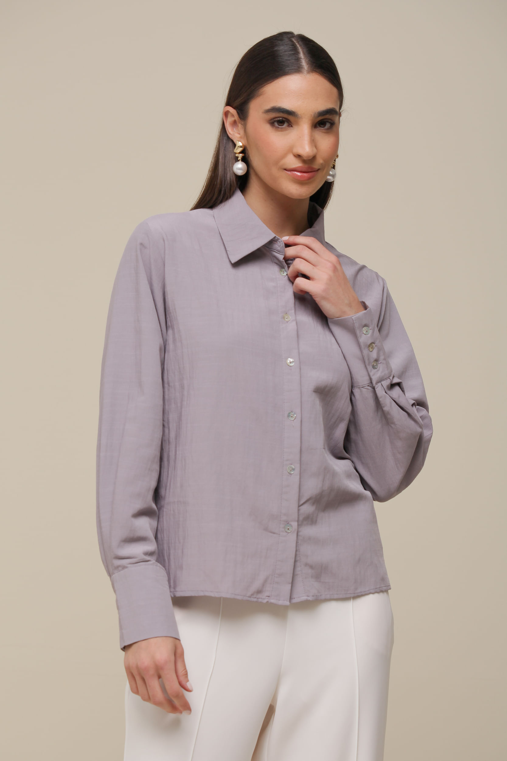 9036387 - Camisa Social Torção Costas CINZA 9036387 - Camisa Social Torção Costas CINZA