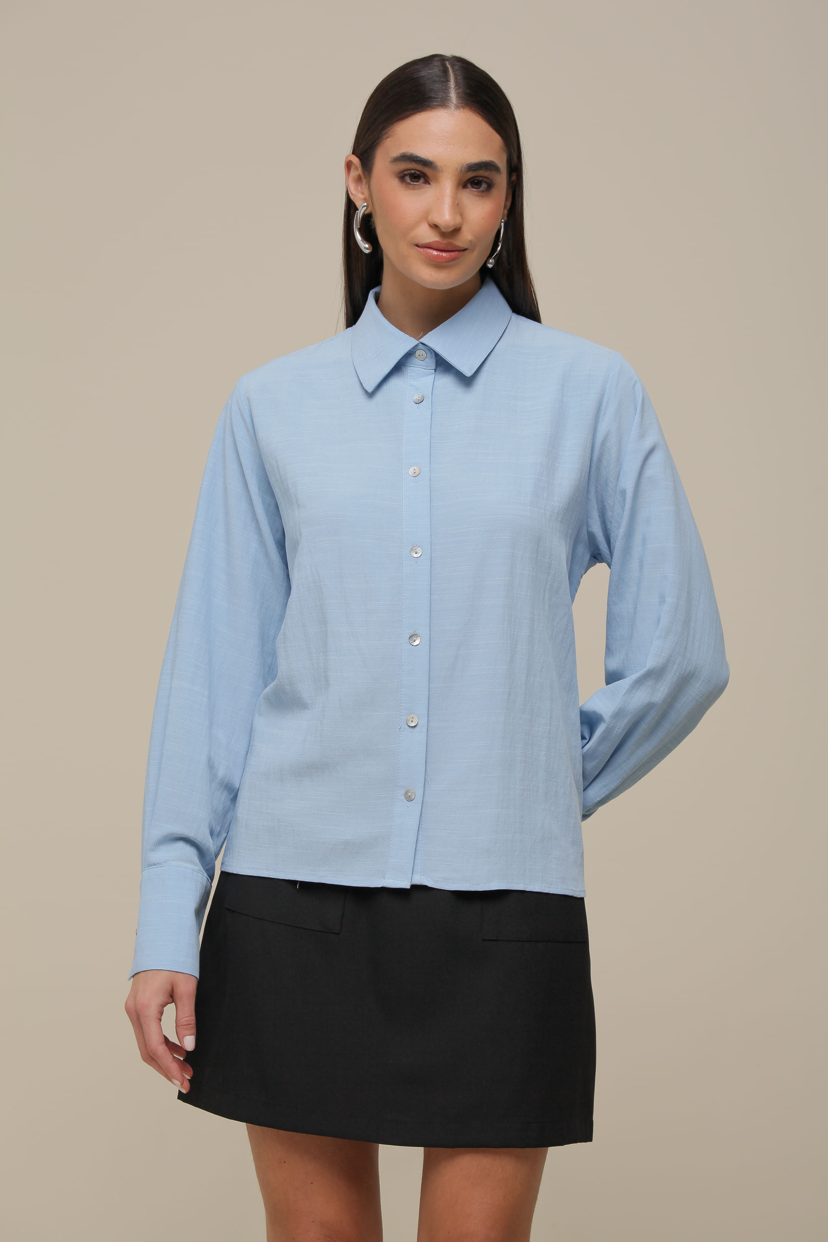 9036387 - Camisa Social Torção Costas AZUL