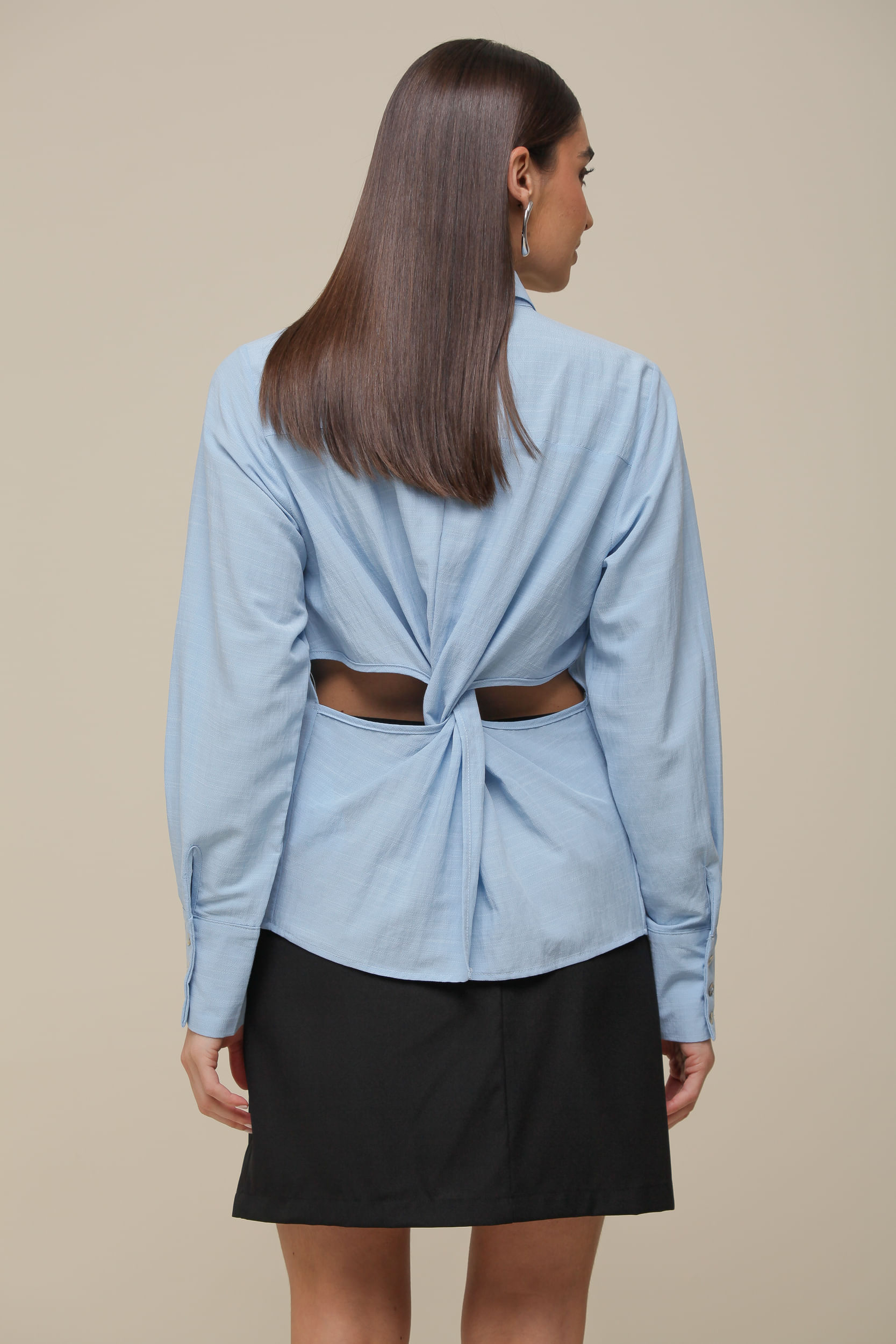 9036387 - Camisa Social Torção Costas AZUL
