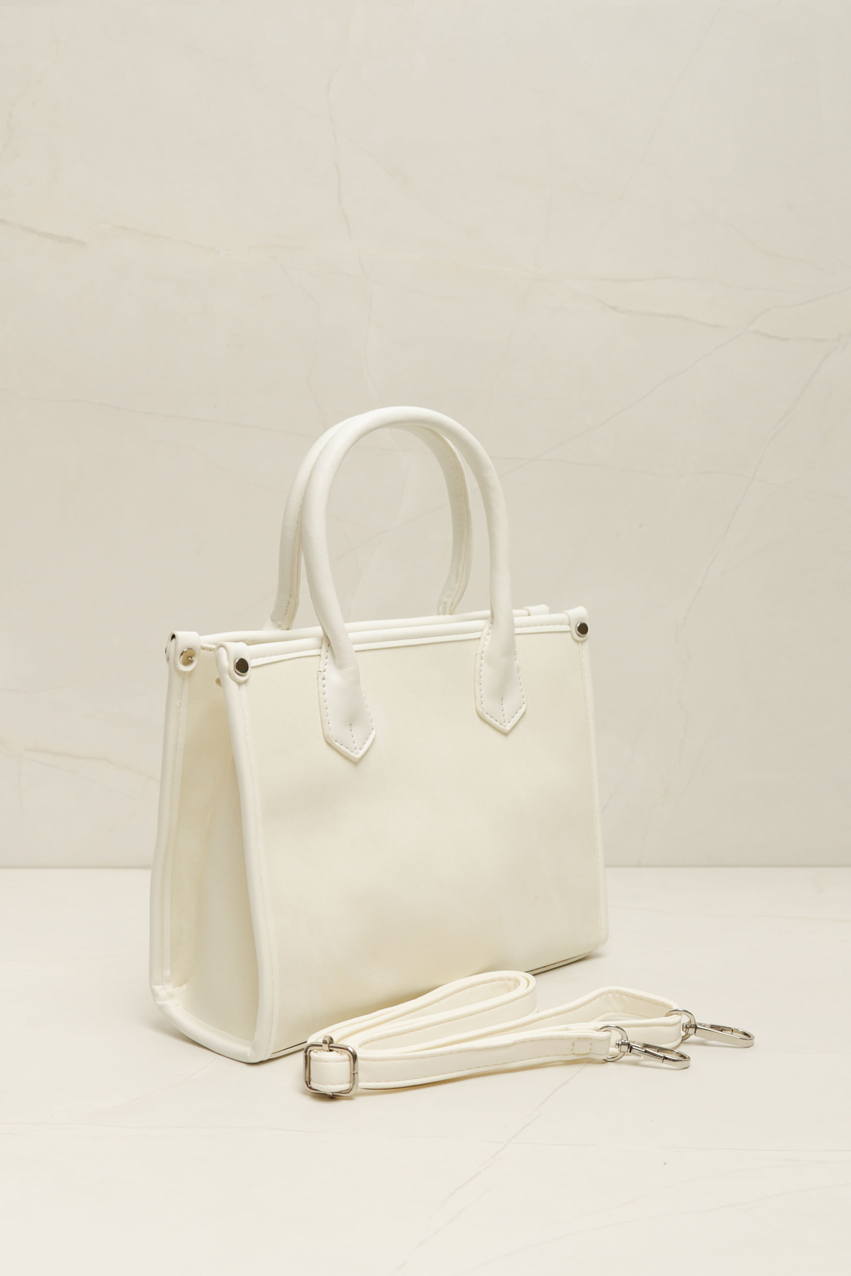 9035906 - Bolsa Alça Média Metalizada  OFF-WHITE