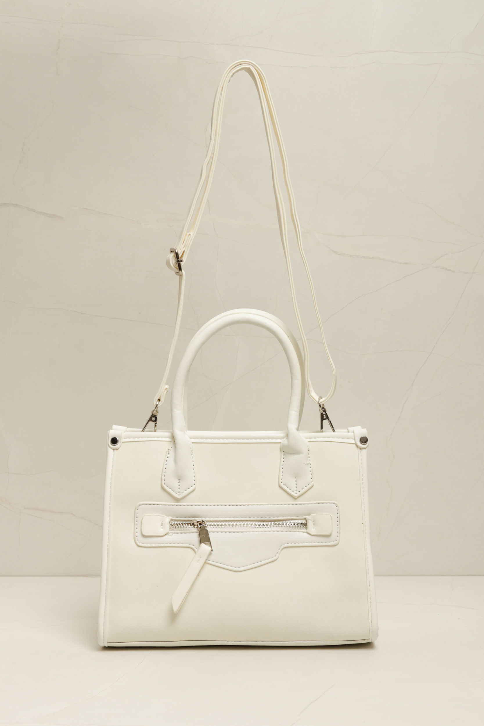 9035906 - Bolsa Alça Média Metalizada  OFF-WHITE