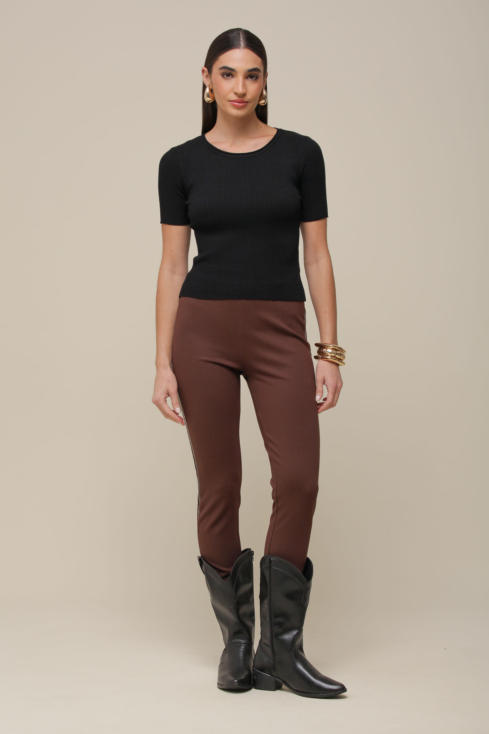 9036481 - Blusa Tricô Gola Canoa PRETO 9036481 - Blusa Tricô Gola Canoa PRETO