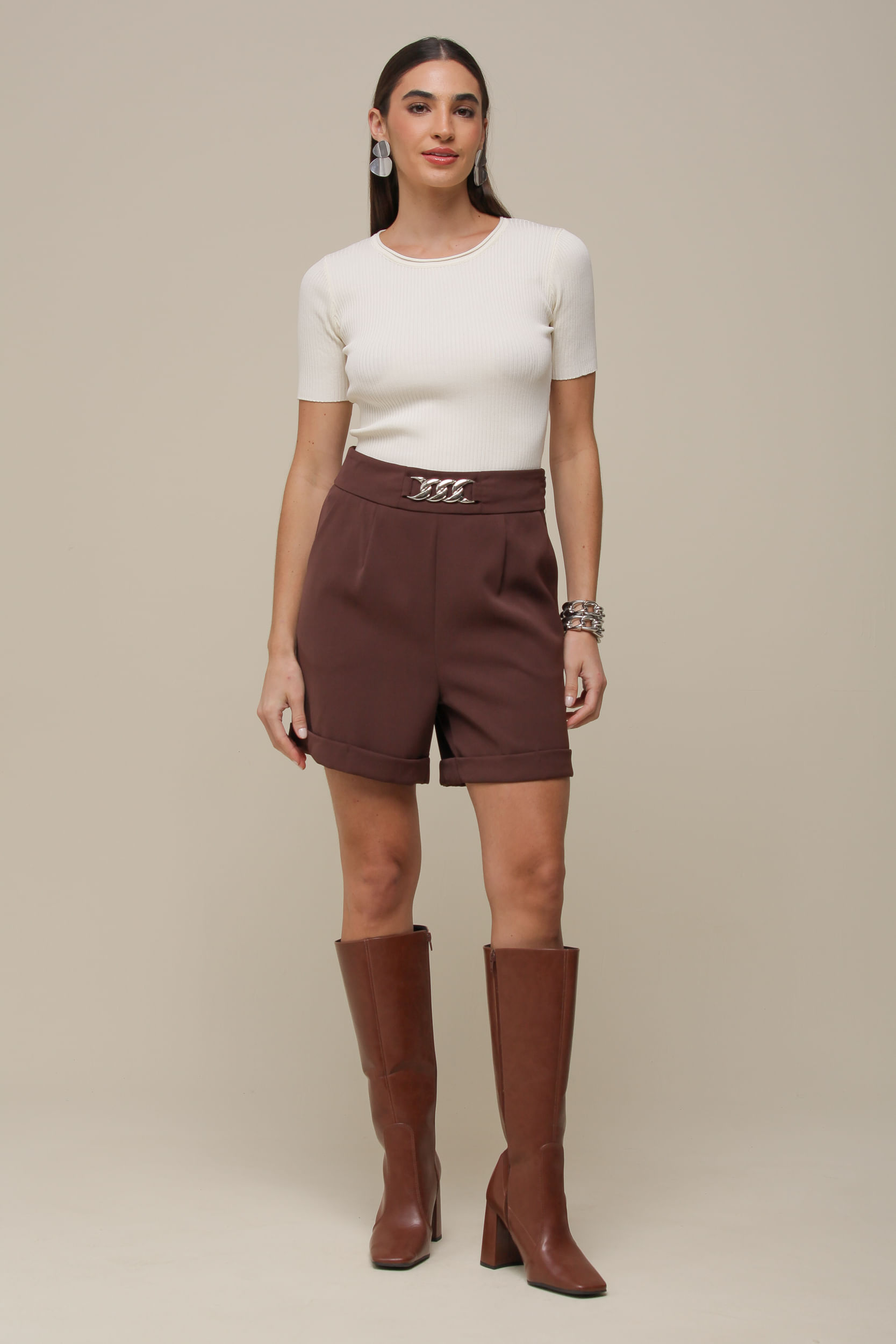 9036481 - Blusa Tricô Gola Canoa AREIA 9036481 - Blusa Tricô Gola Canoa AREIA