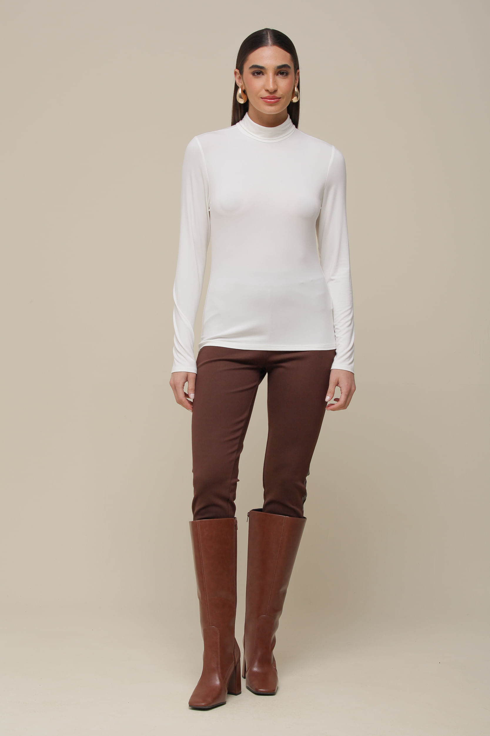 9036561 - Blusa Malha gola Alta OFF-WHITE 9036561 - Blusa Malha gola Alta OFF-WHITE