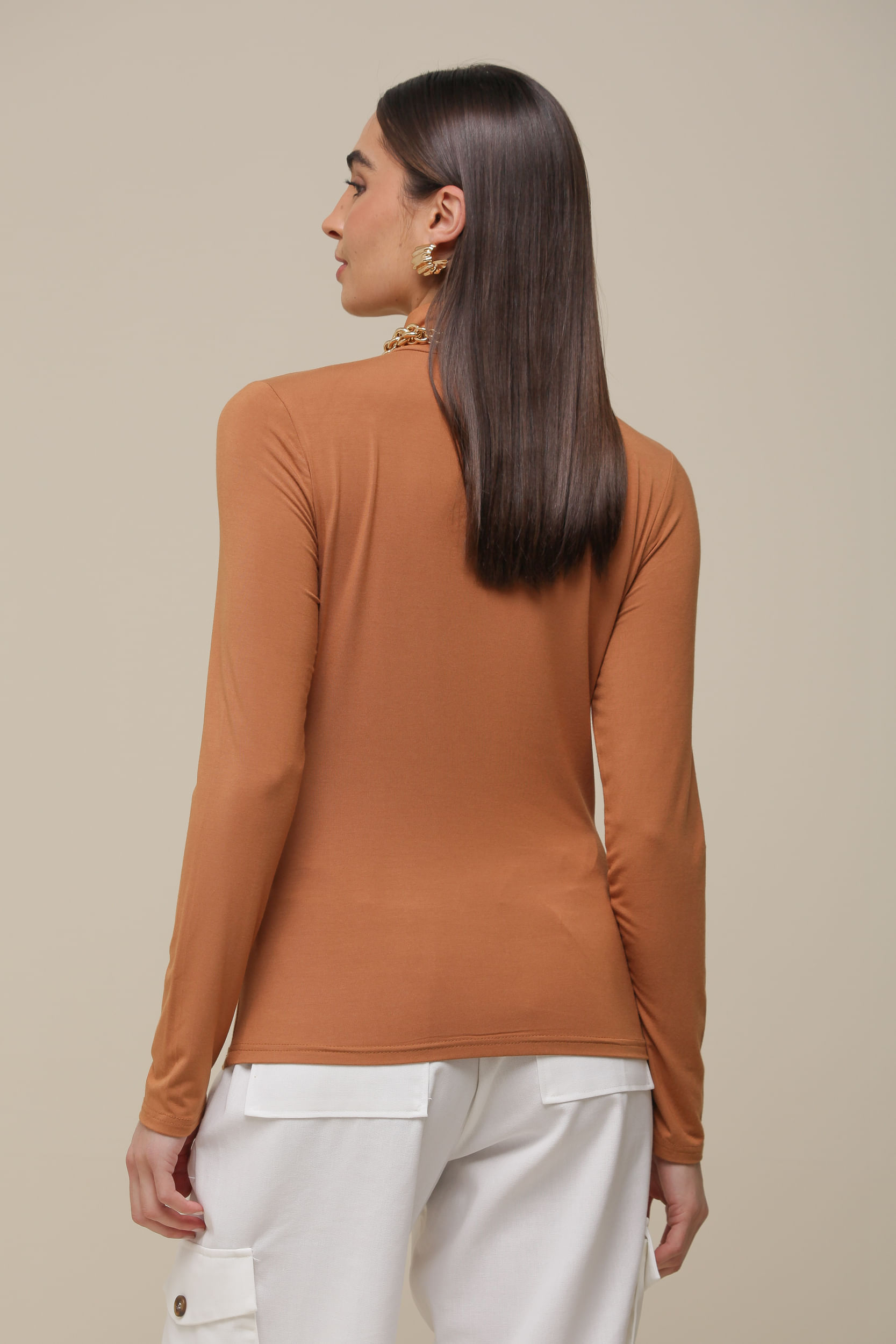 9036561 - Blusa Malha gola Alta CARAMELO 9036561 - Blusa Malha gola Alta CARAMELO