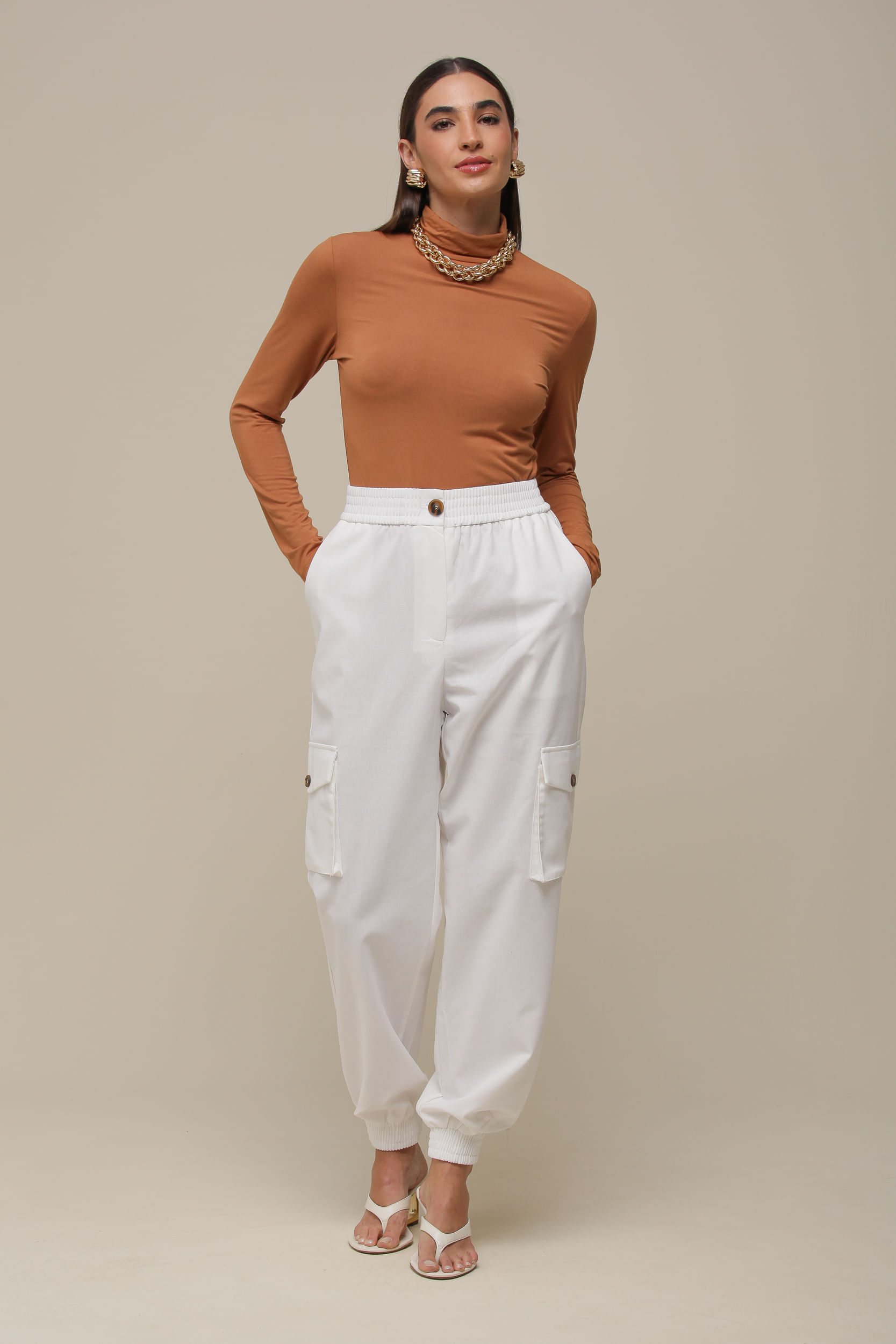 9036561 - Blusa Malha gola Alta CARAMELO 9036561 - Blusa Malha gola Alta CARAMELO