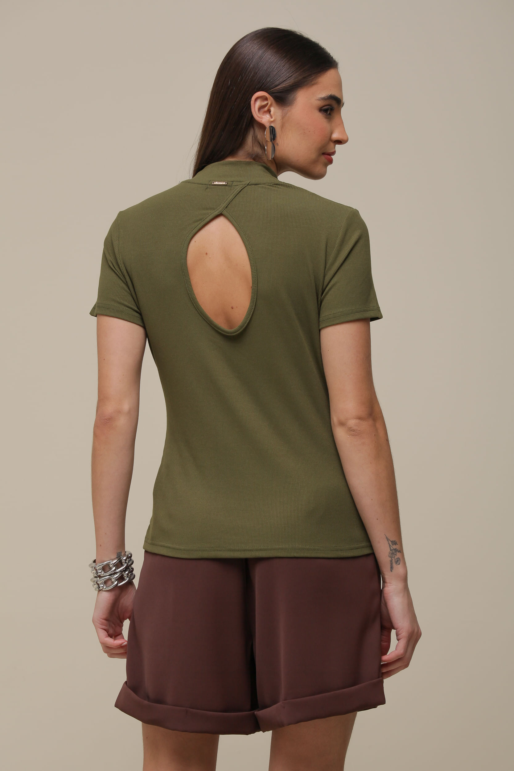 9036319 - Blusa MC Rib Basic VERDE 9036319 - Blusa MC Rib Basic VERDE