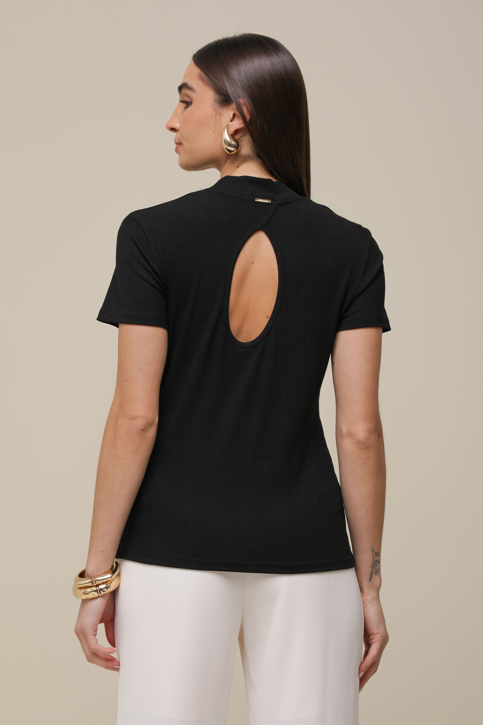 9036319 - Blusa MC Rib Basic PRETO 9036319 - Blusa MC Rib Basic PRETO