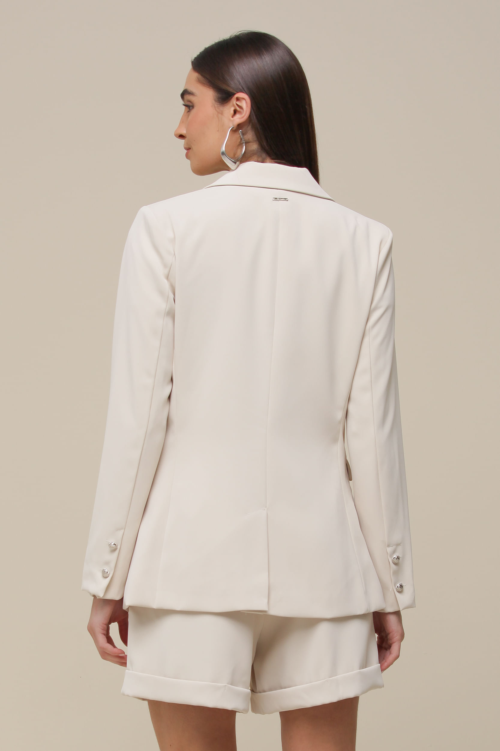 9036507 - Blazer Alfaiataria Alongado BEGE 9036507 - Blazer Alfaiataria Alongado BEGE