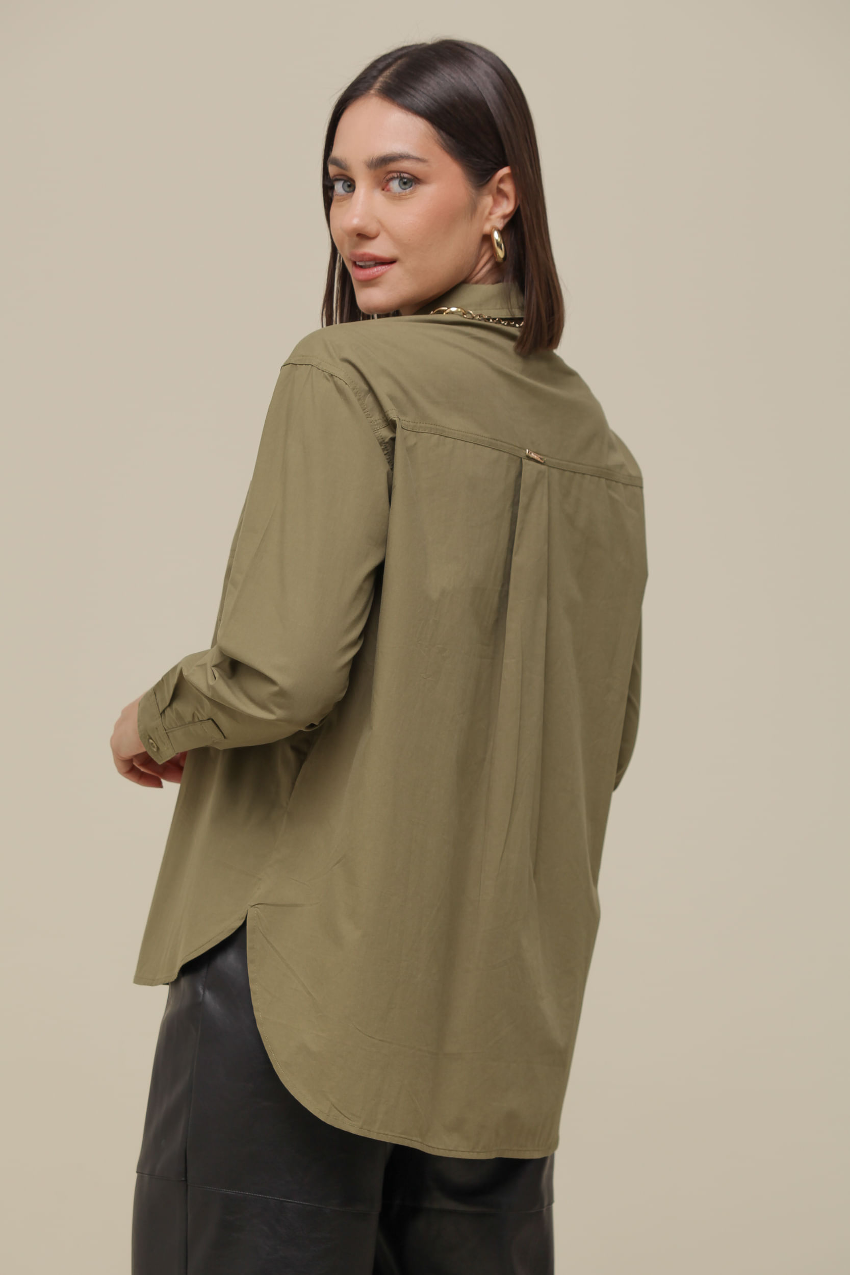 9036257 - Camisa Social Tricoline VERDE OLIVA 9036257 - Camisa Social Tricoline VERDE OLIVA