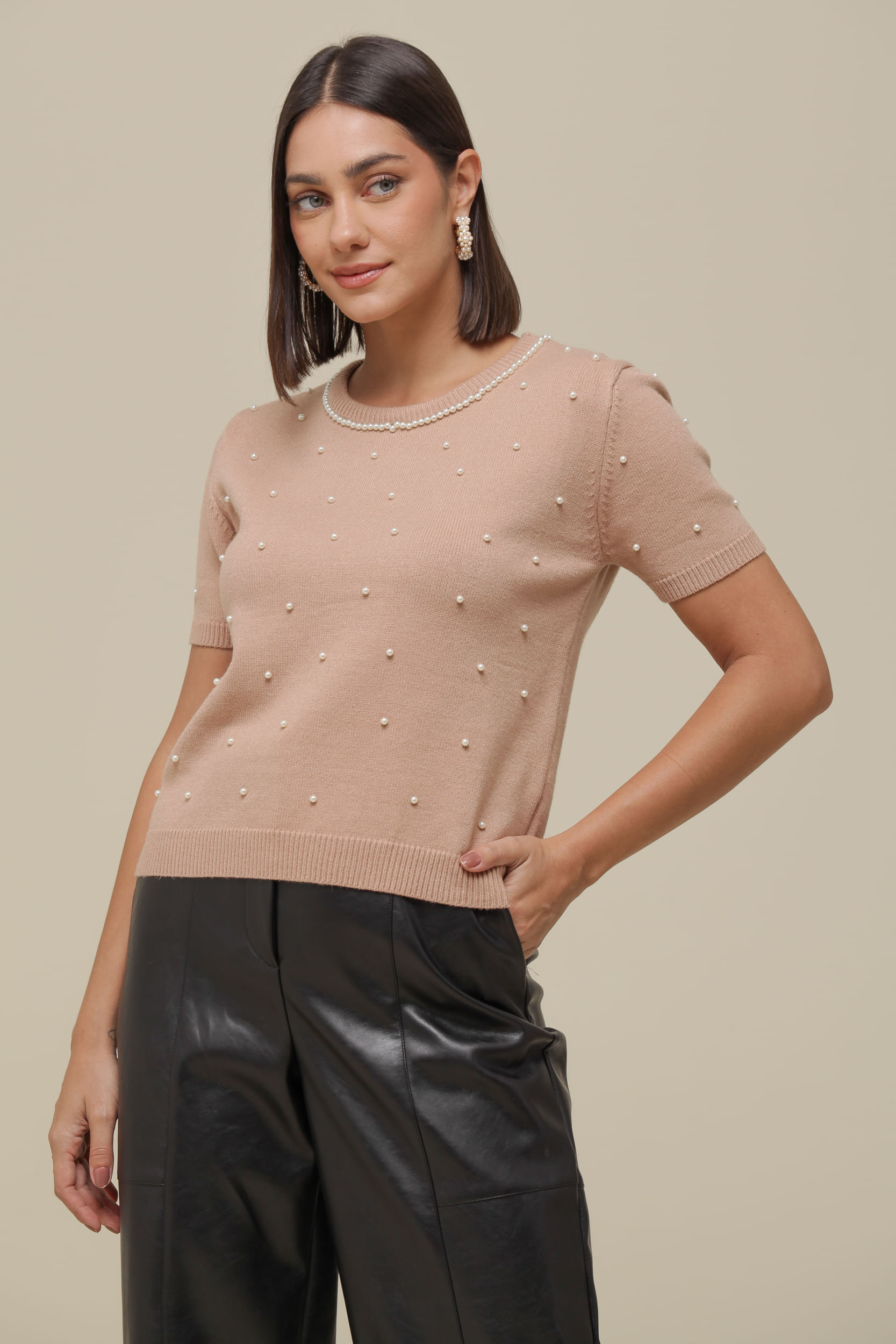9036275 - Blusa Tricô Detalhes Pérolas ROSÊ 9036275 - Blusa Tricô Detalhes Pérolas ROSÊ
