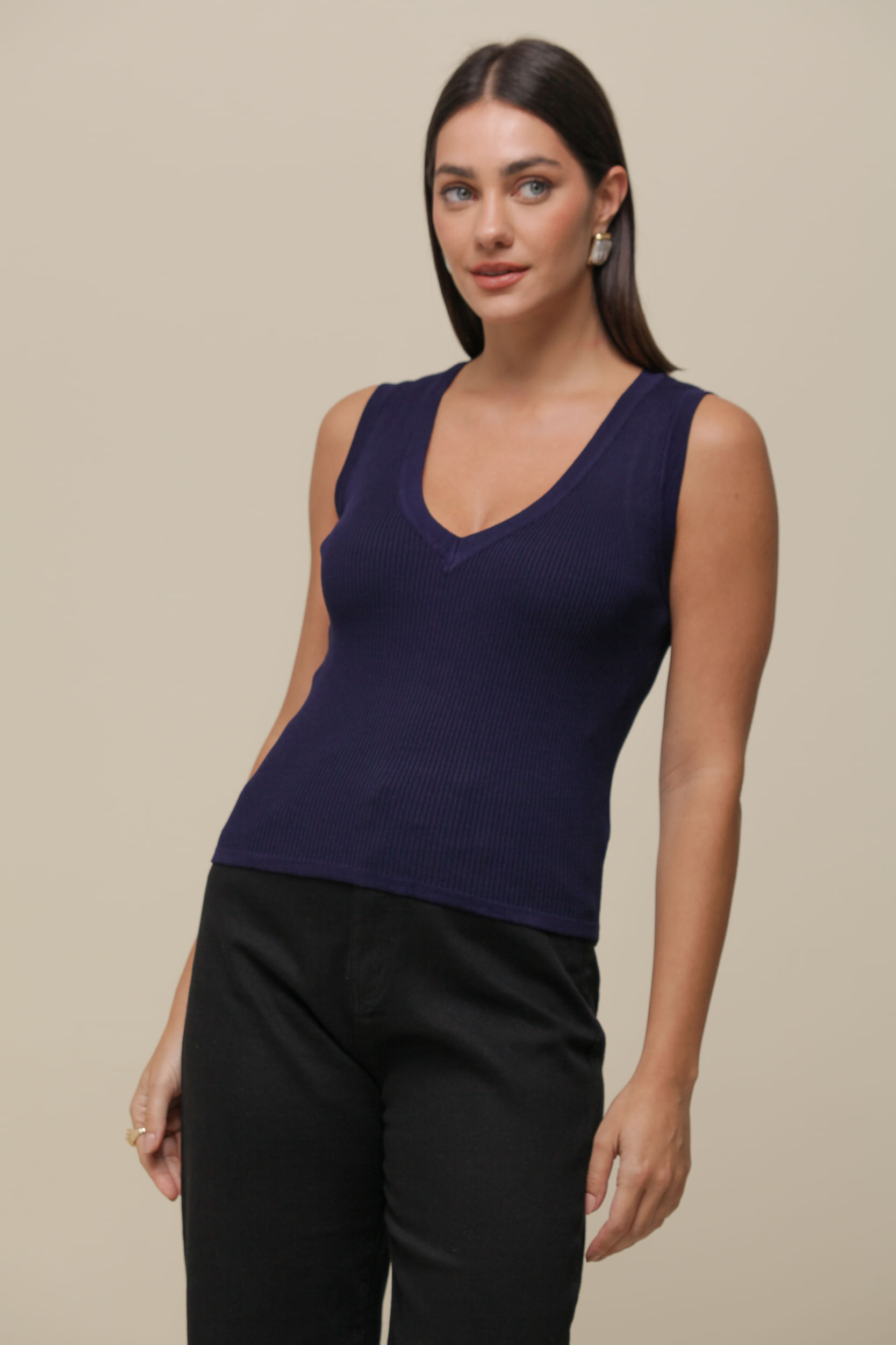 9036417 - Regata Tricô Basic   MARINHO 