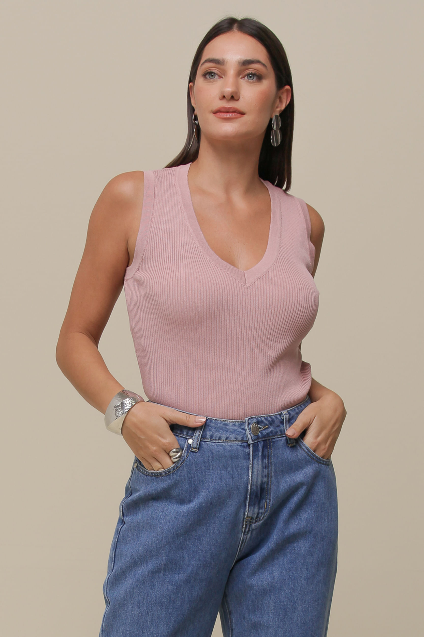 9036417 - Regata Tricô Basic   ROSÊ