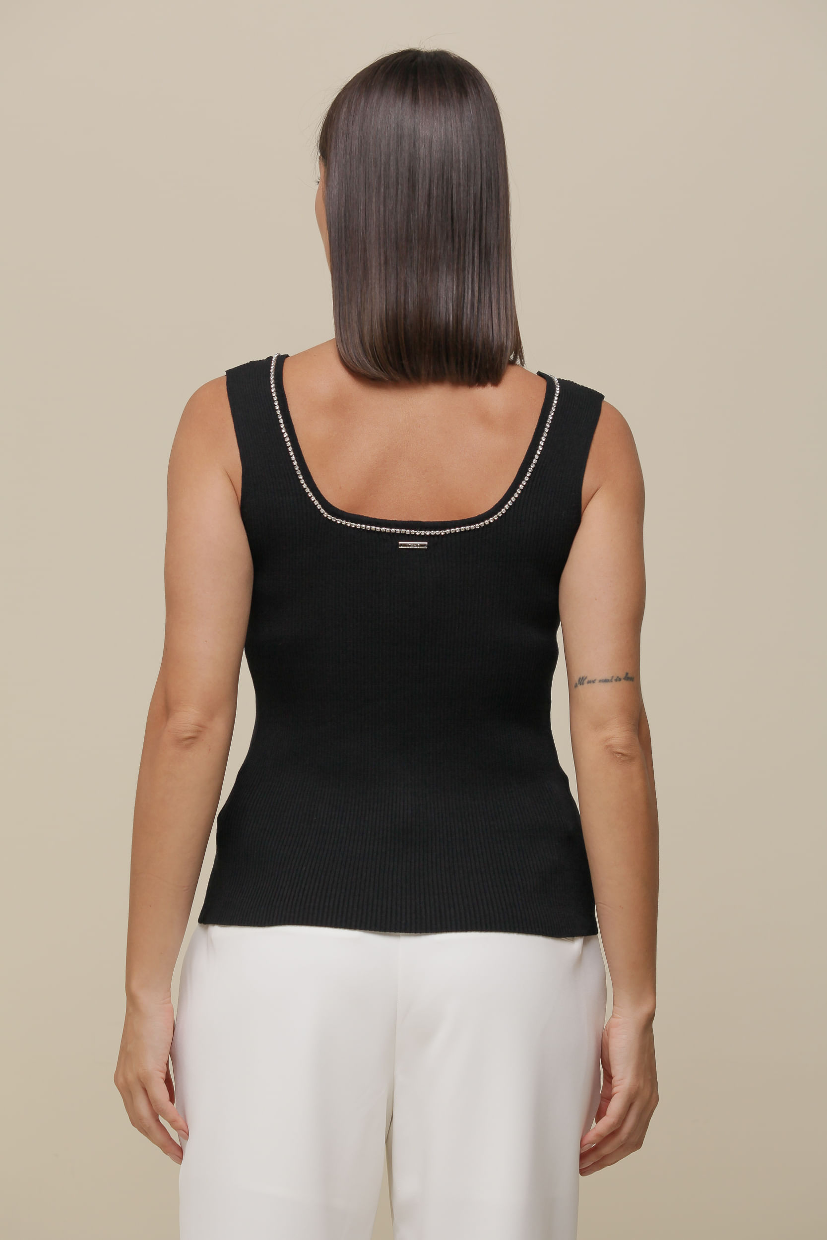 9036418 - Regata Tricô Com Brilhos PRETO 9036418 - Regata Tricô Com Brilhos PRETO