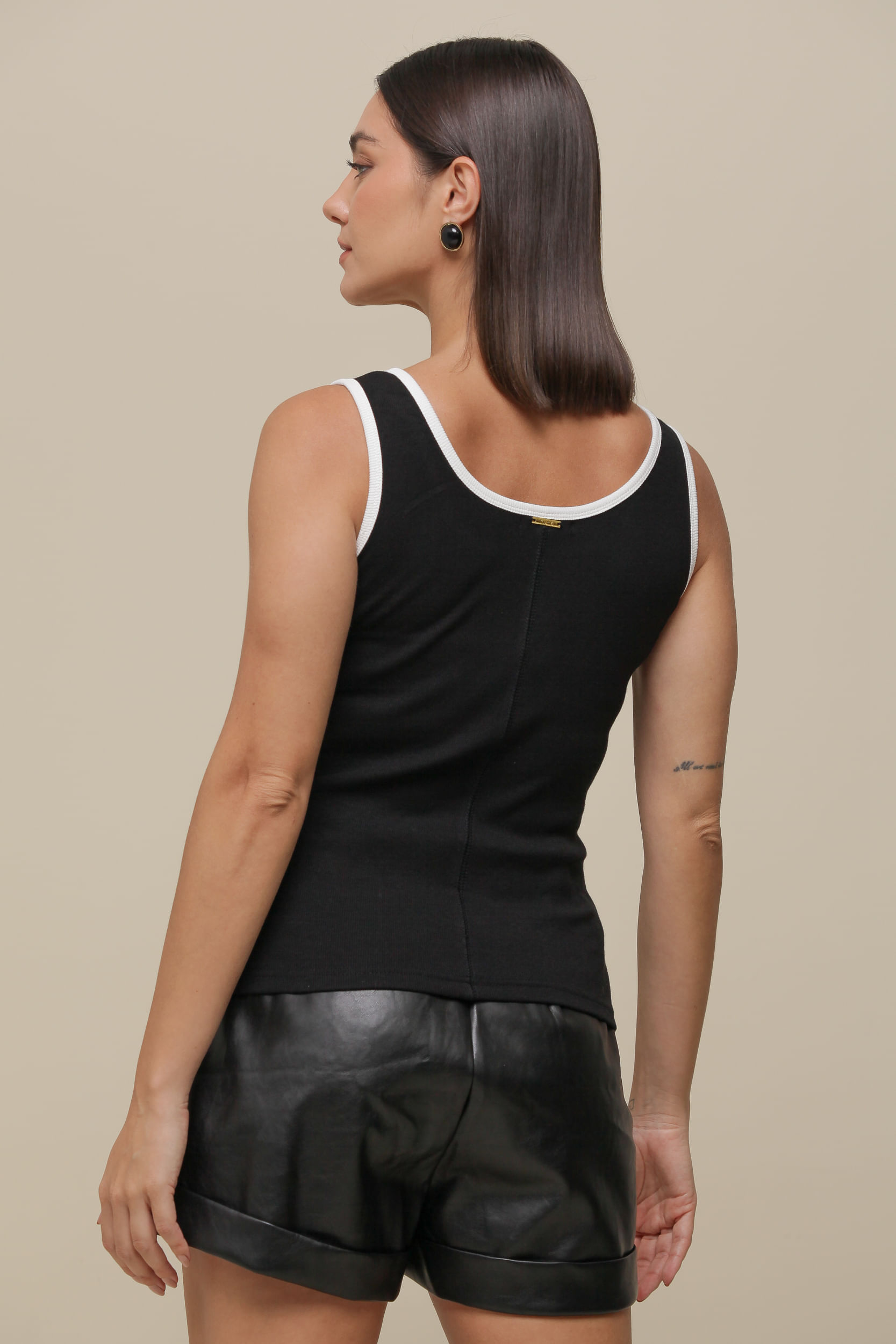 9036516 - Regata Básica Ribana Bicolor PRETO 9036516 - Regata Básica Ribana Bicolor PRETO
