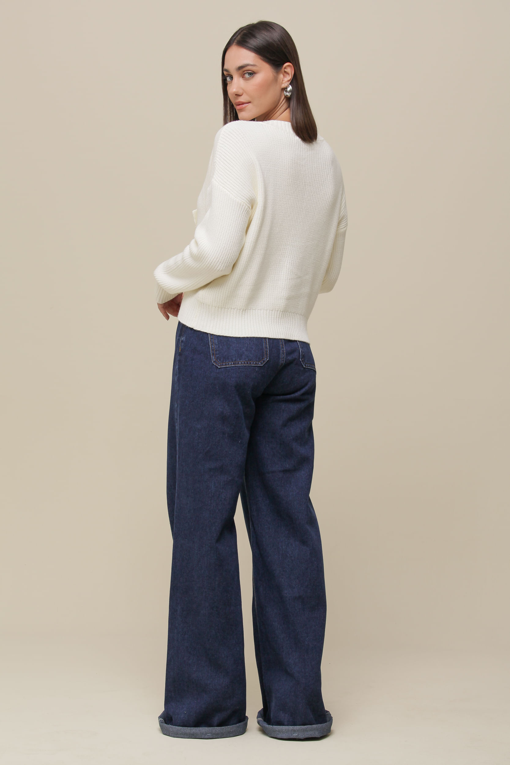 9036558 - Calça Wide Leg Jeans MARINHO 9036558 - Calça Wide Leg Jeans MARINHO
