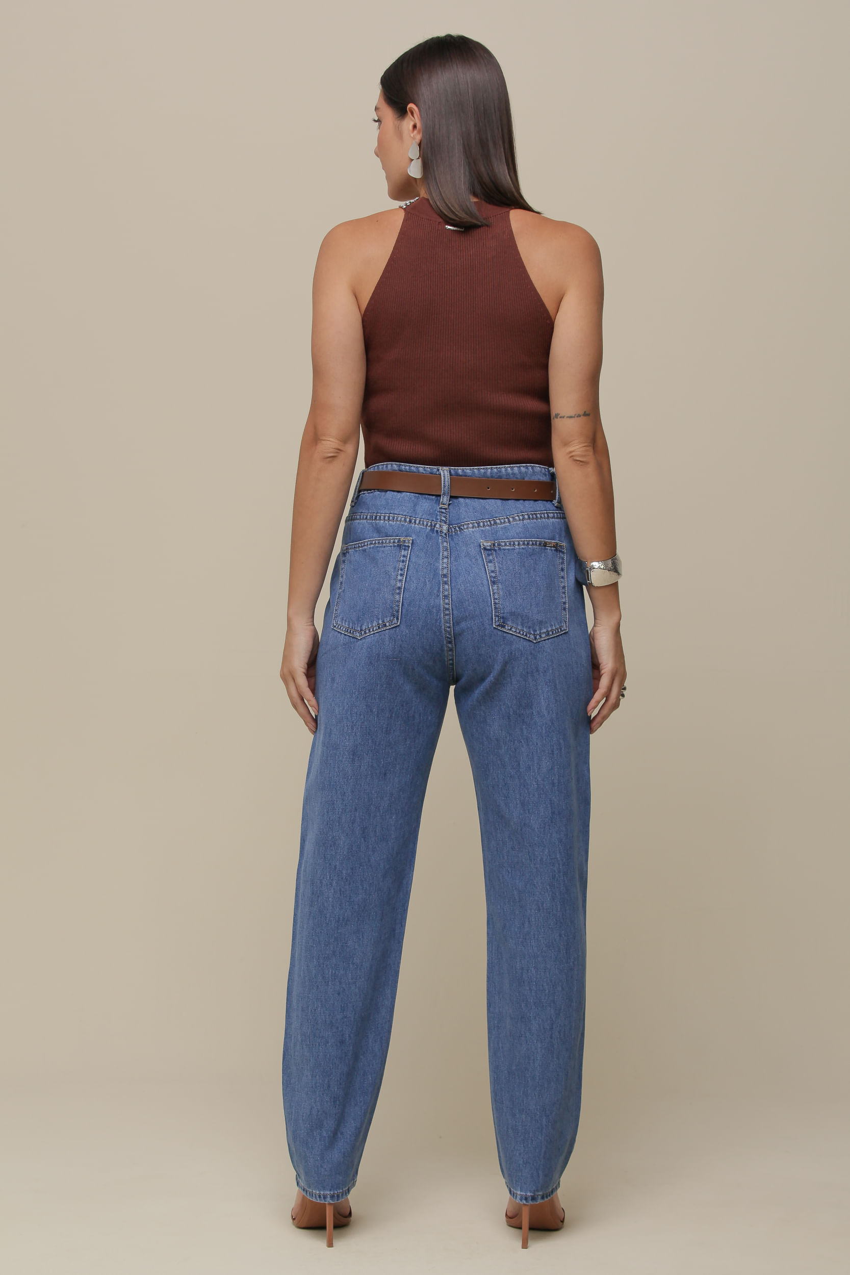 9036617 - Calça Jeans Reta Com Cinto JEANS 9036617 - Calça Jeans Reta Com Cinto JEANS