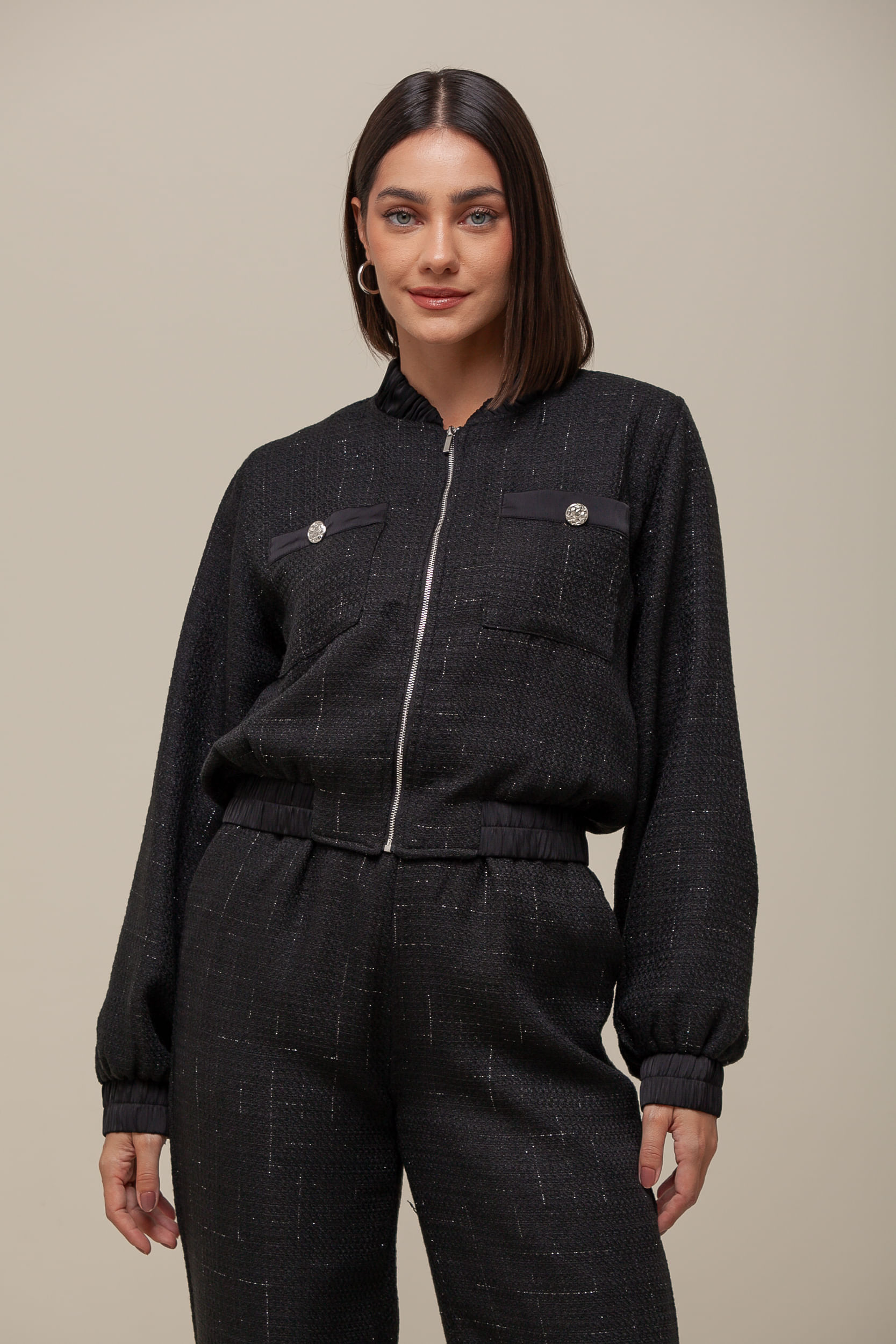 9036511 - Casaqueto Tweed   PRETO