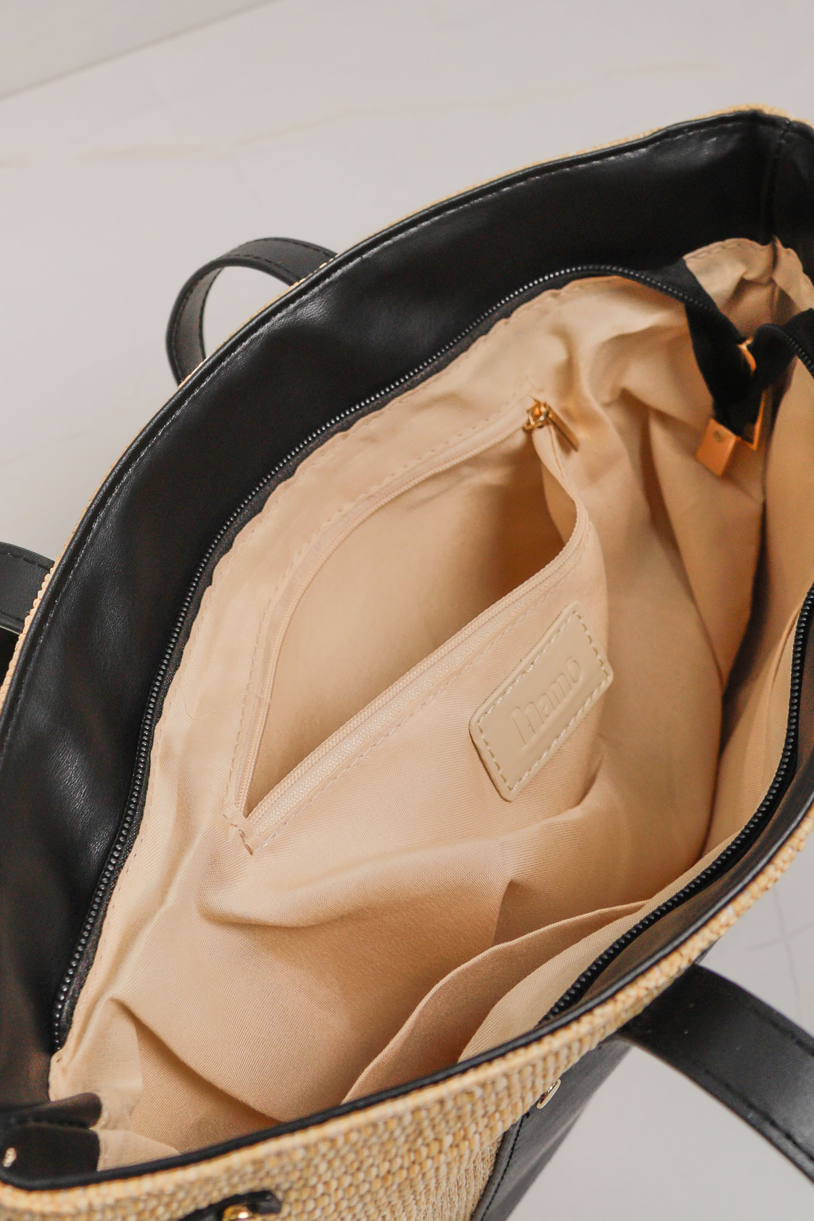 9036240 - Bolsa Palha Tore Trama Bicolor PRETO 9036240 - Bolsa Palha Tore Trama Bicolor PRETO