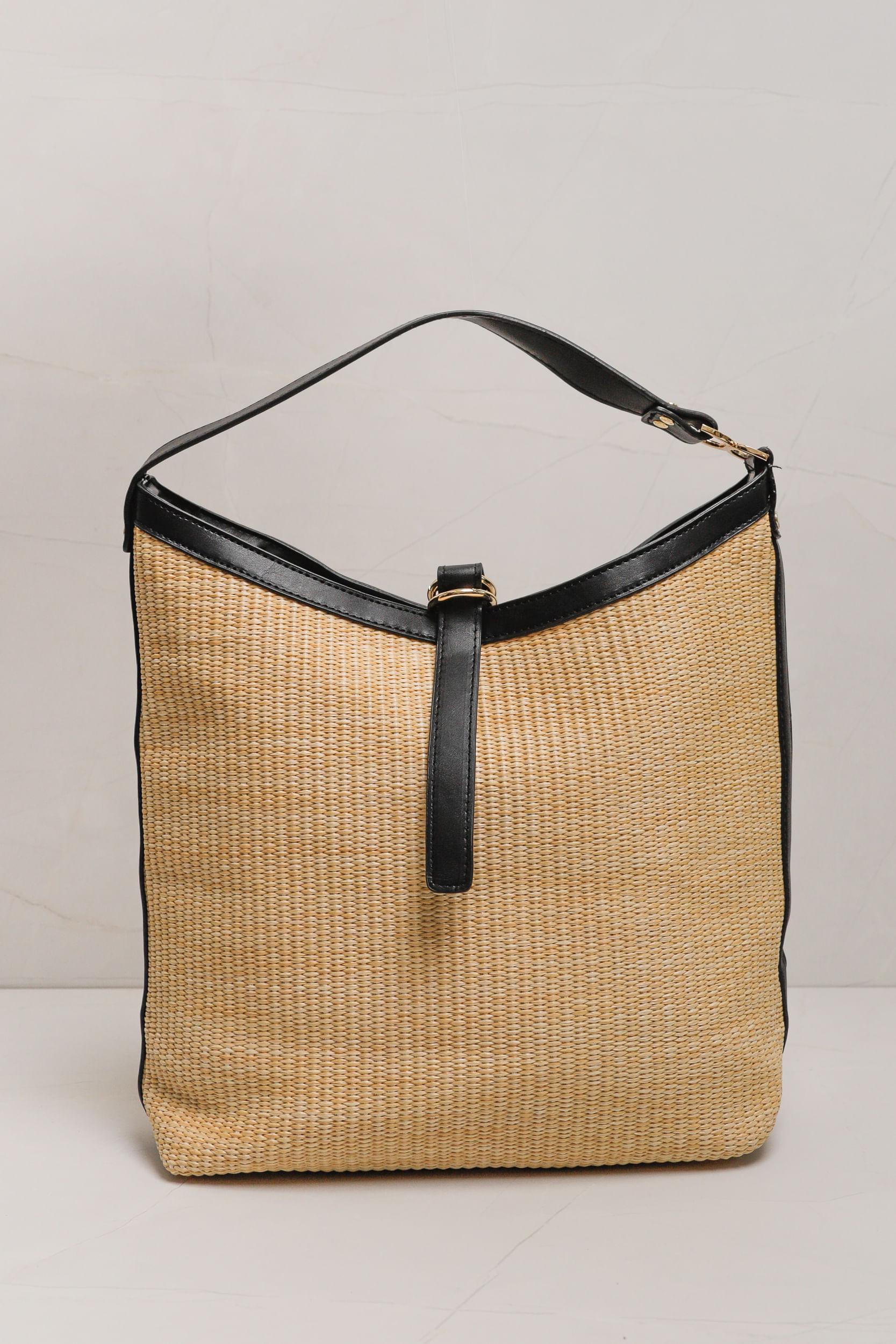 9036231 - Bolsa Palha Alça Curta  PRETO