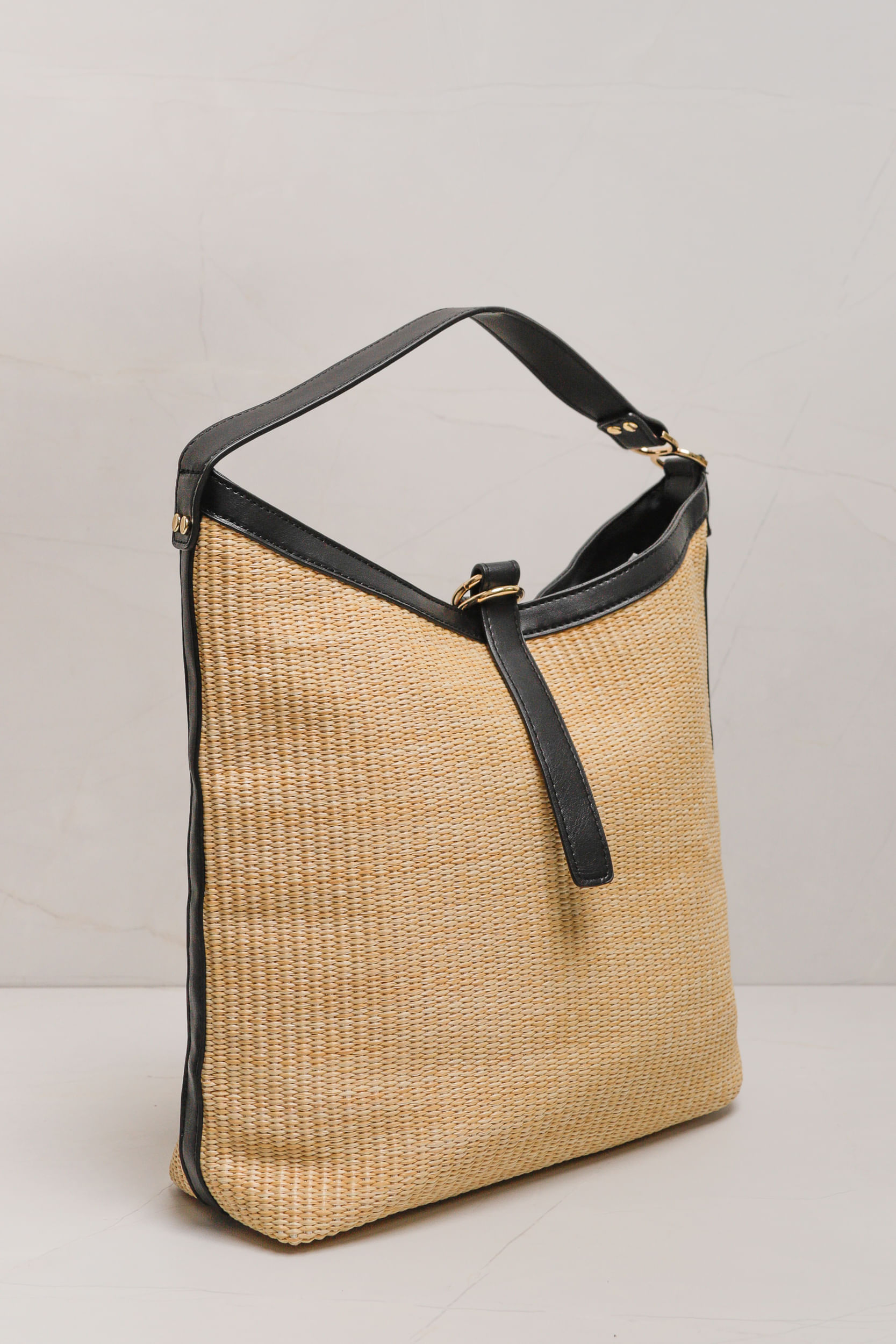 9036231 - Bolsa Palha Alça Curta  PRETO