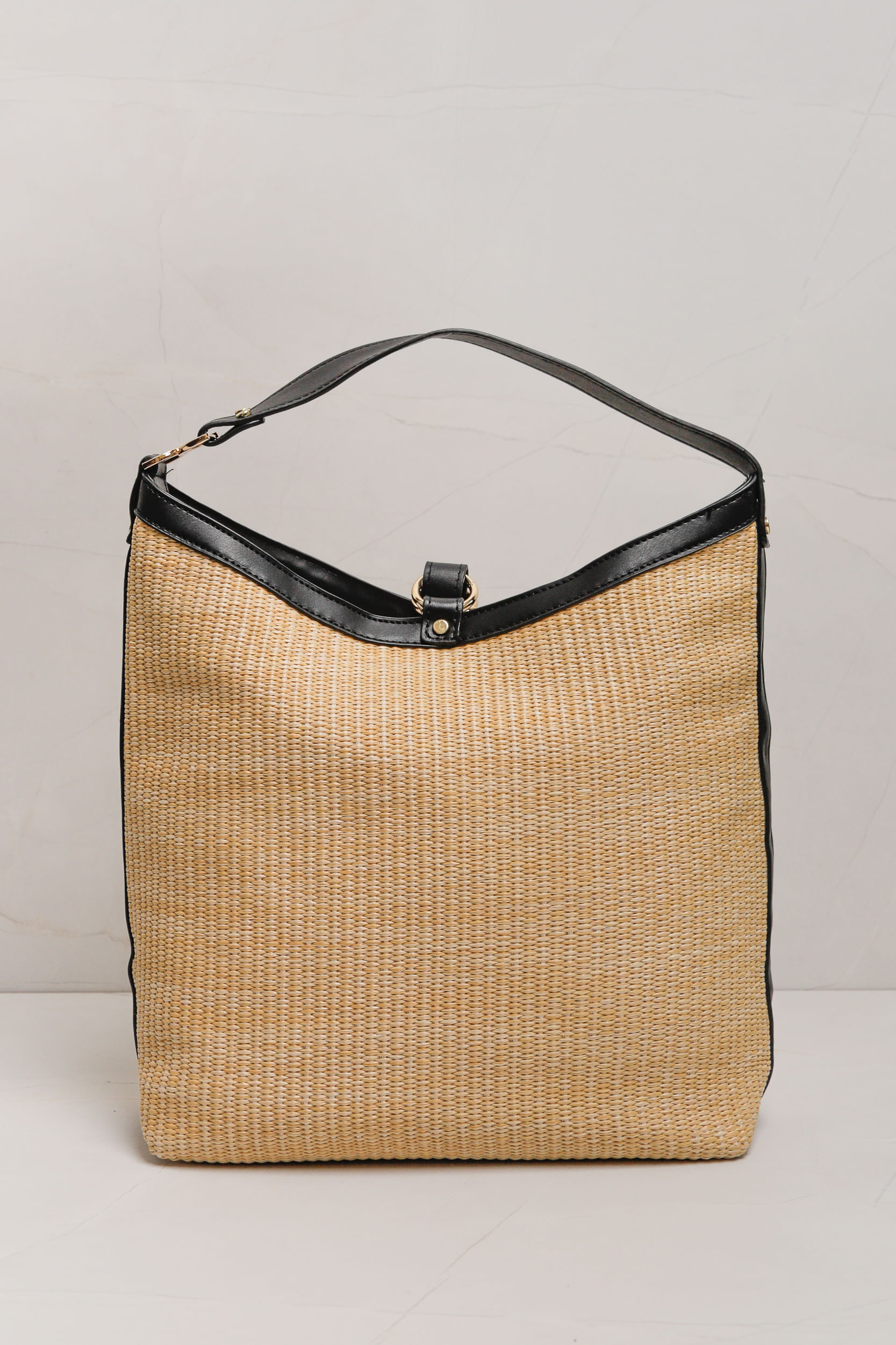 9036231 - Bolsa Palha Alça Curta  PRETO