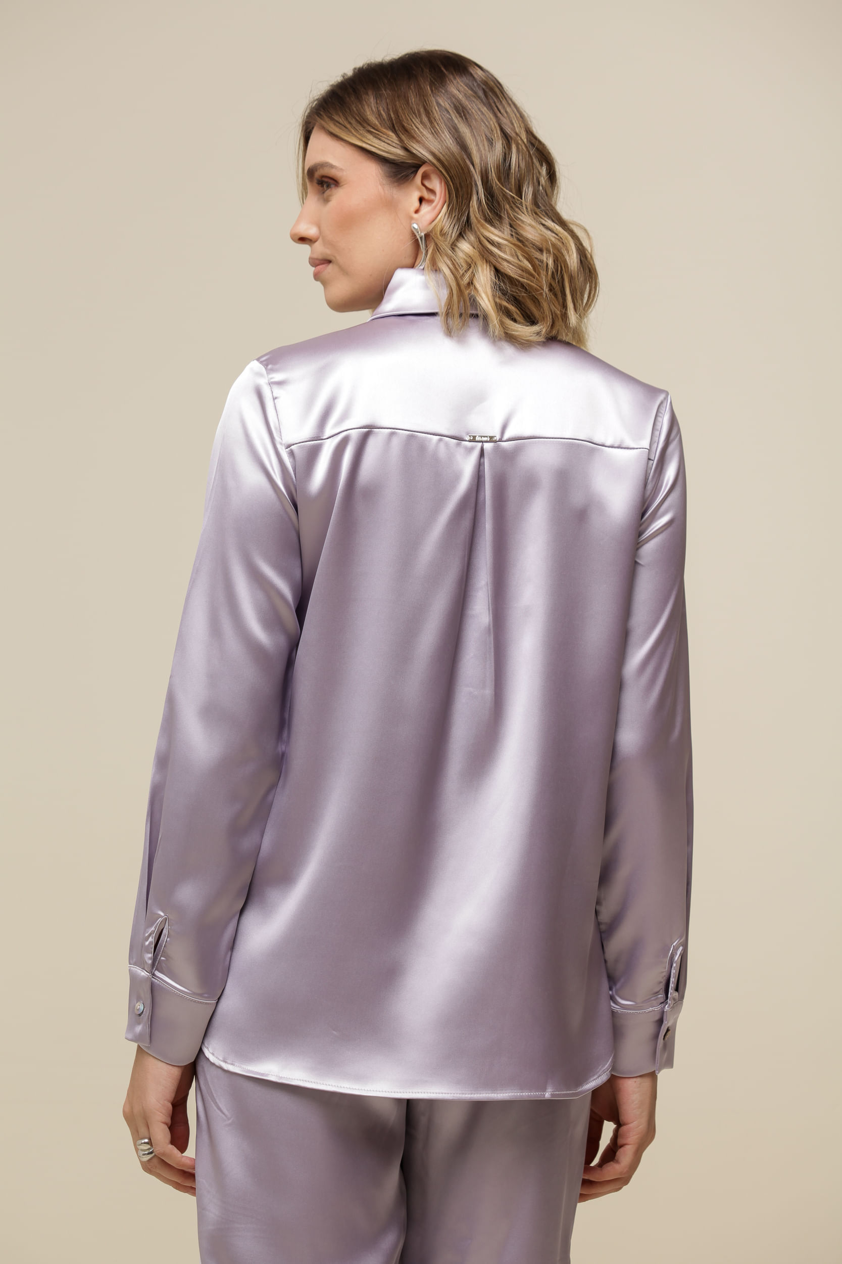 9036286 - Camisa Social de Cetim LILAS 9036286 - Camisa Social de Cetim LILAS