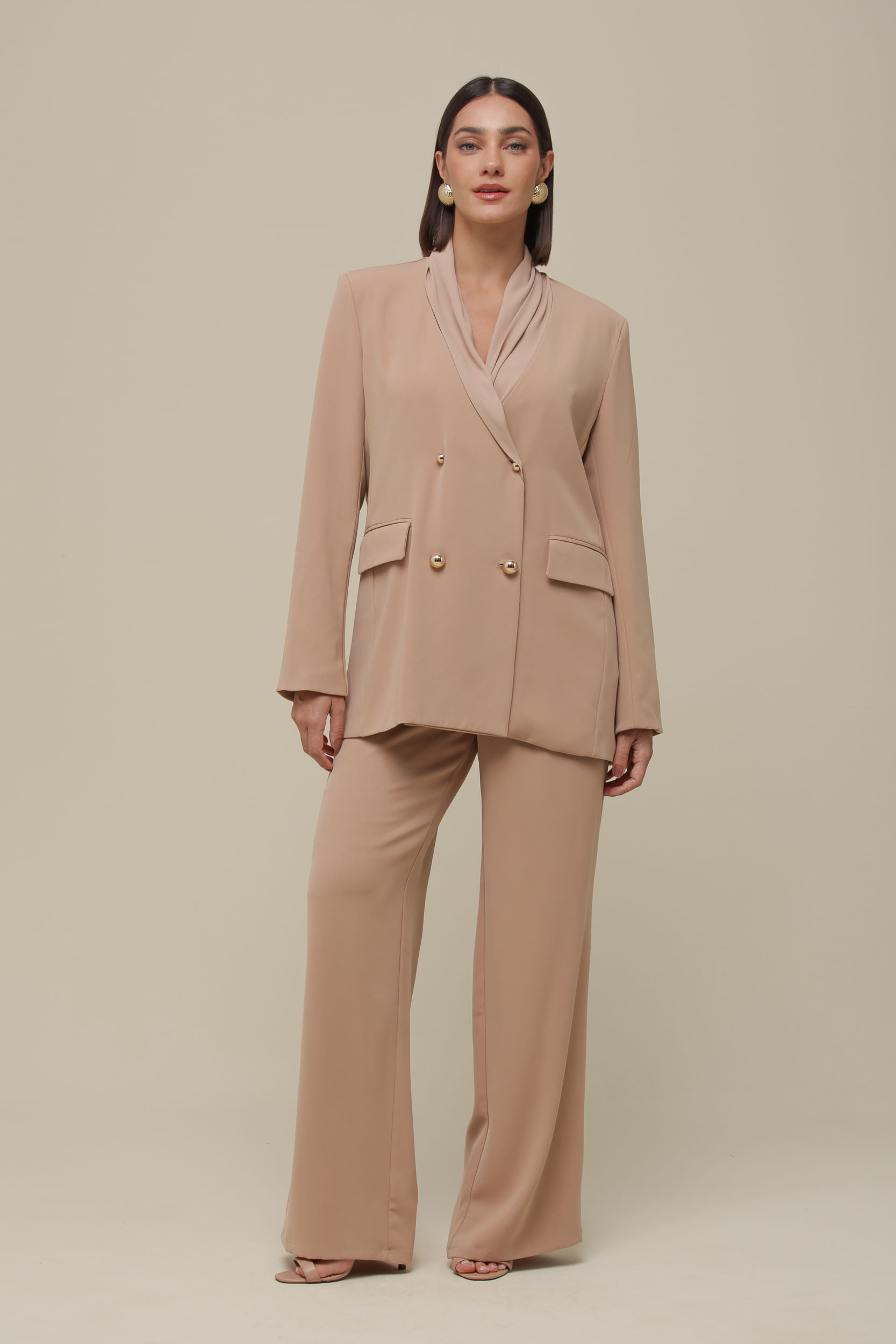 9036434 - Blazer Gola Chiffon BEGE 9036434 - Blazer Gola Chiffon BEGE