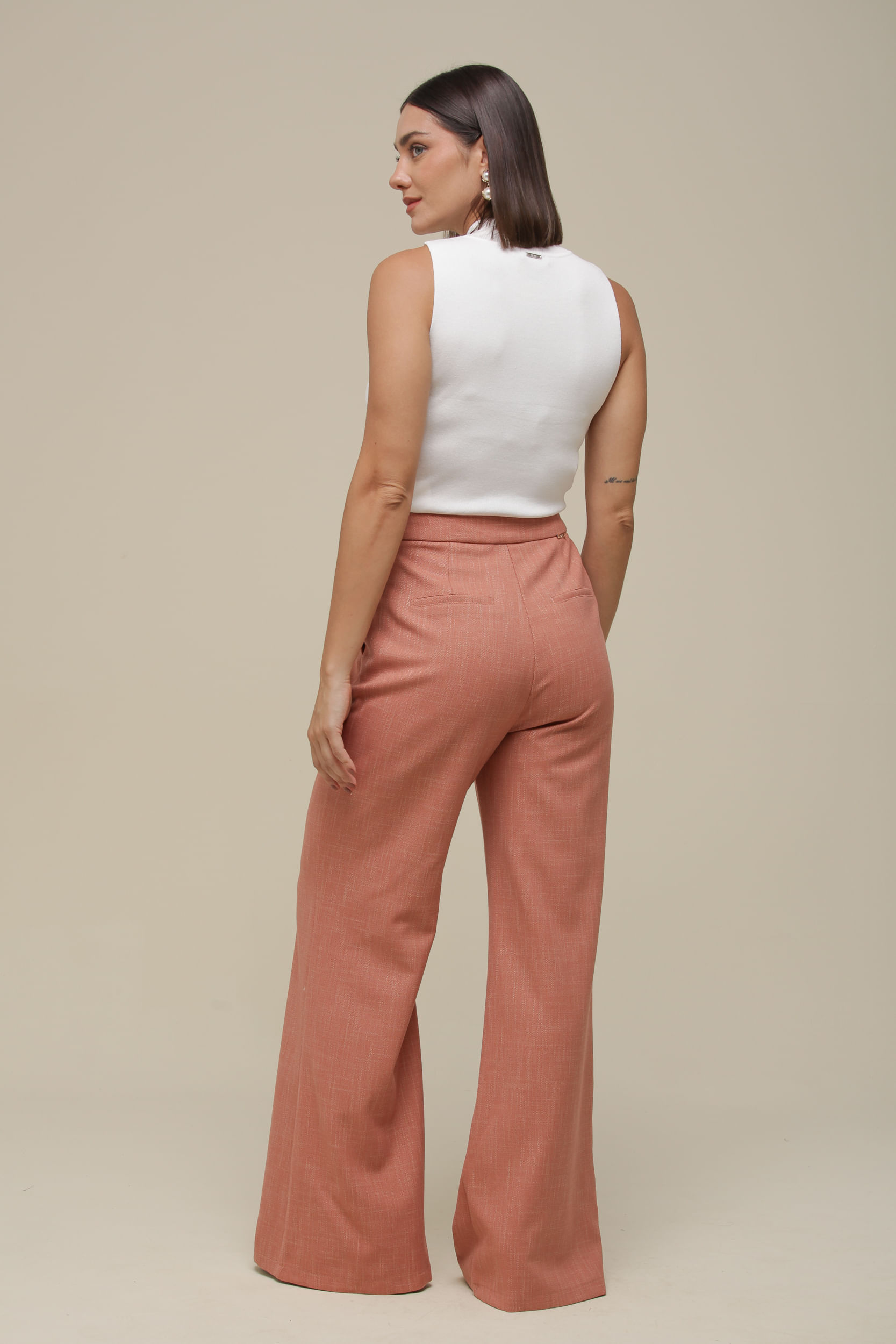 9036501 - Calça Pantalona Tweed GOIABA 9036501 - Calça Pantalona Tweed GOIABA