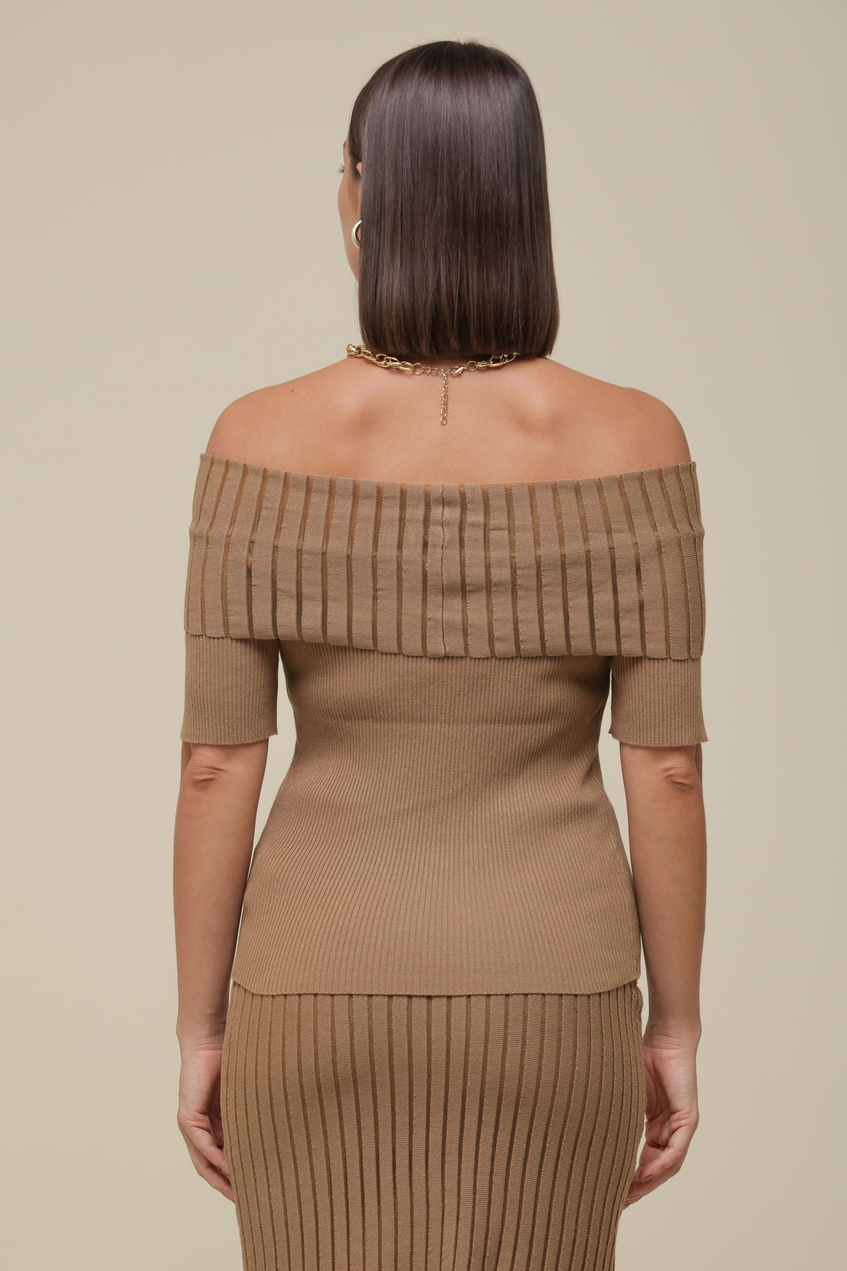 9036534 - Blusa Tricô Ombro a Ombro VERDE OLIVA 9036534 - Blusa Tricô Ombro a Ombro VERDE OLIVA