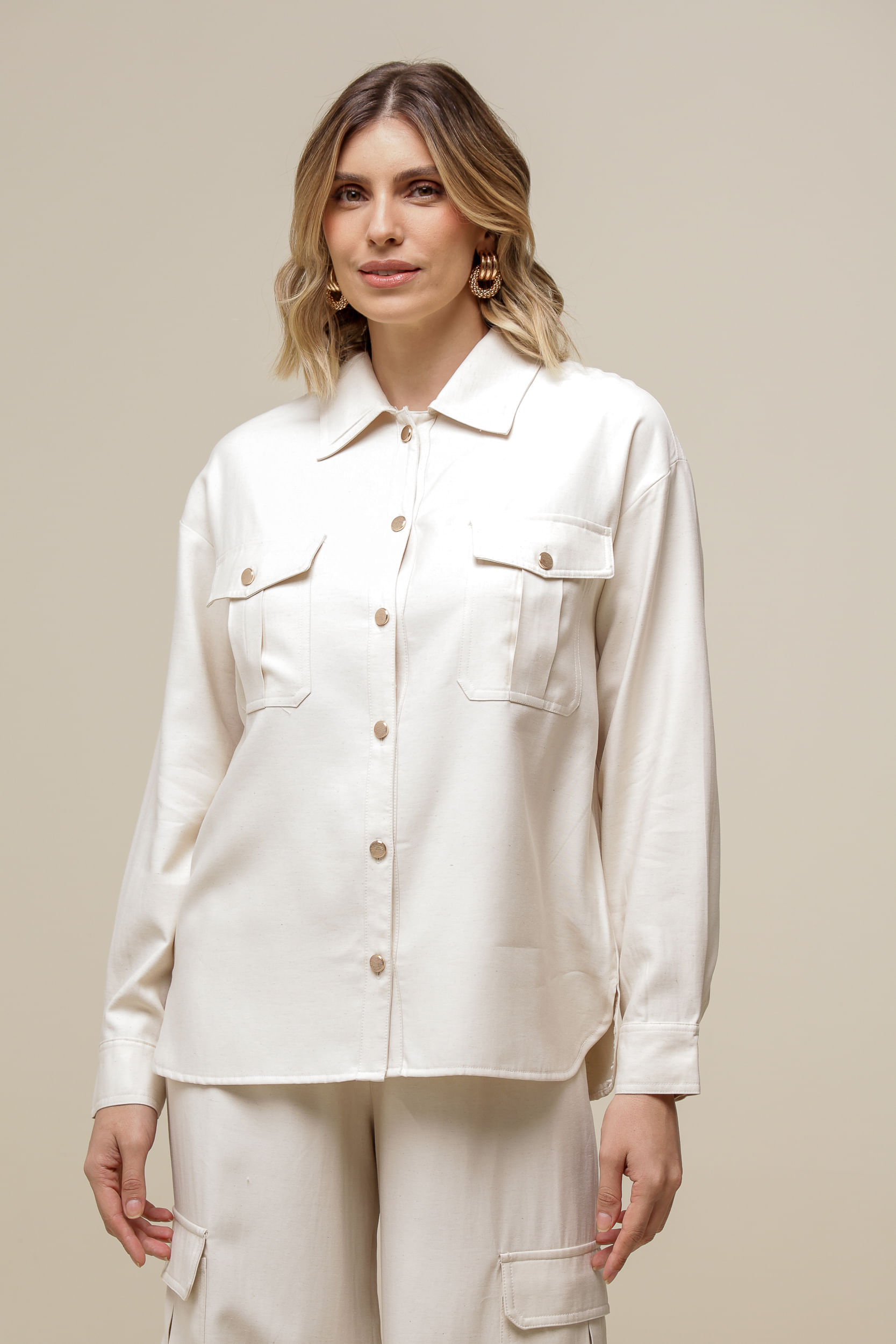 9036568 - Camisa Básica Viscolinho NATURAL