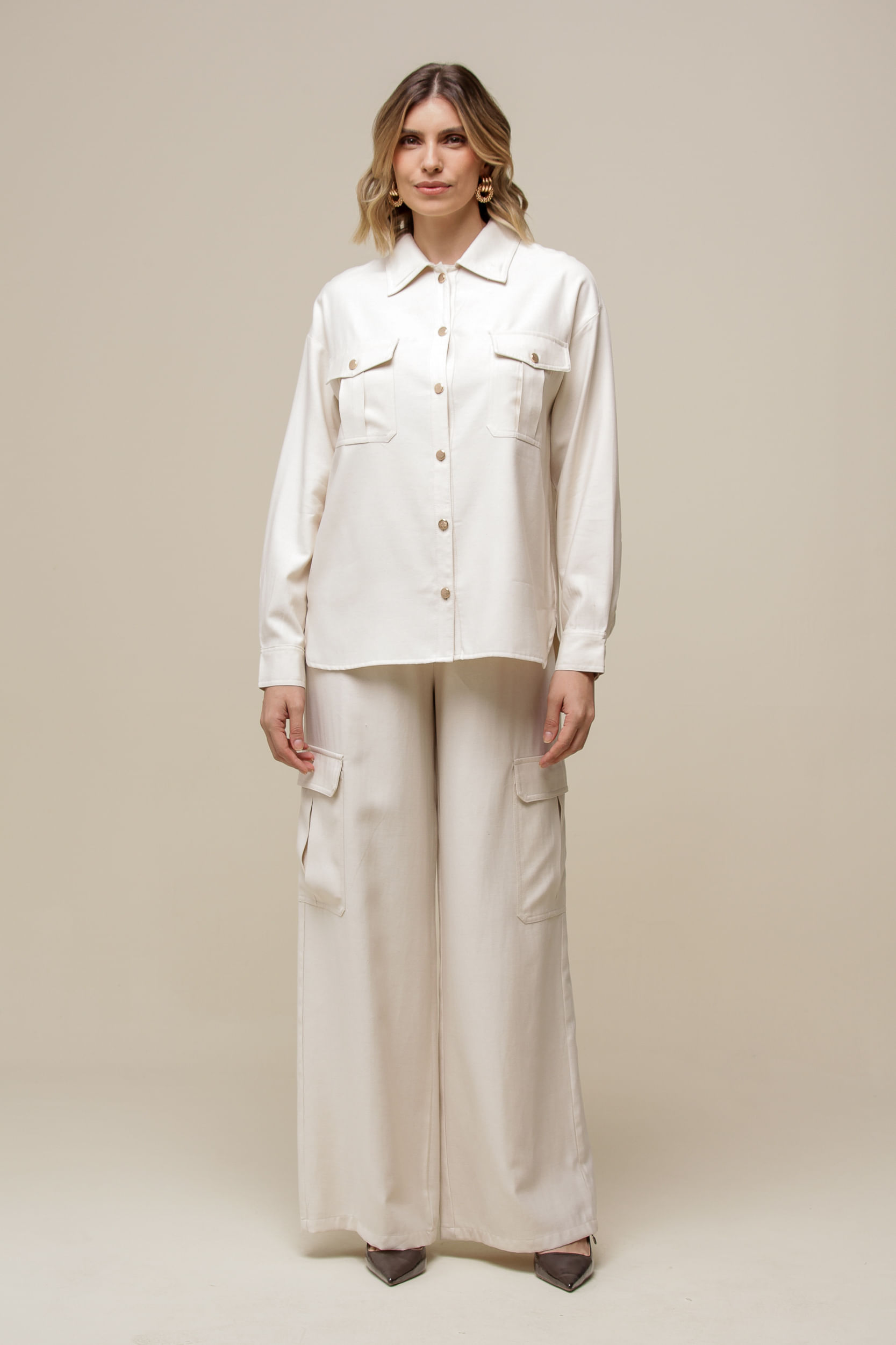 9036568 - Camisa Básica Viscolinho NATURAL 9036568 - Camisa Básica Viscolinho NATURAL