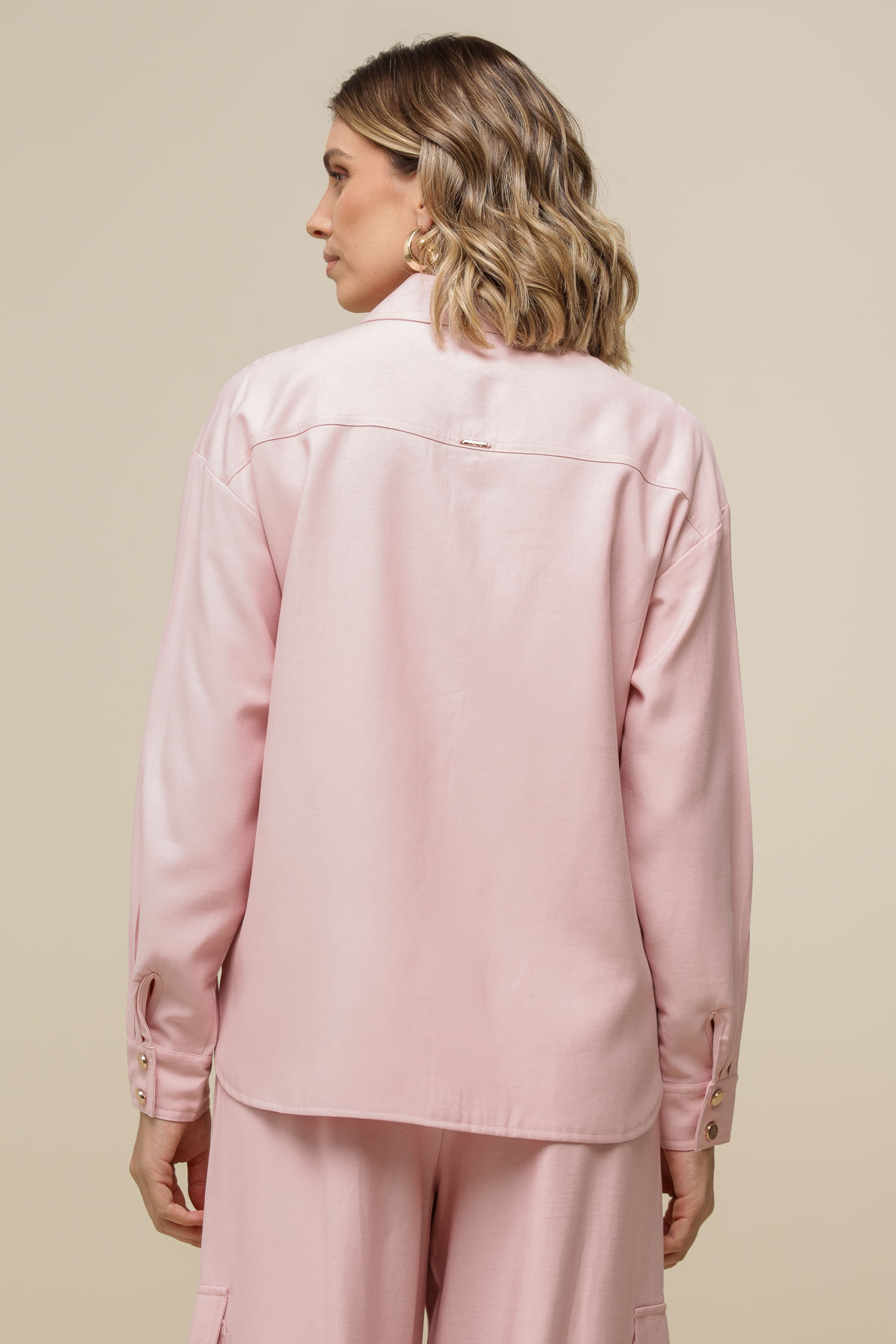 9036568 - Camisa Básica Viscolinho ROSA