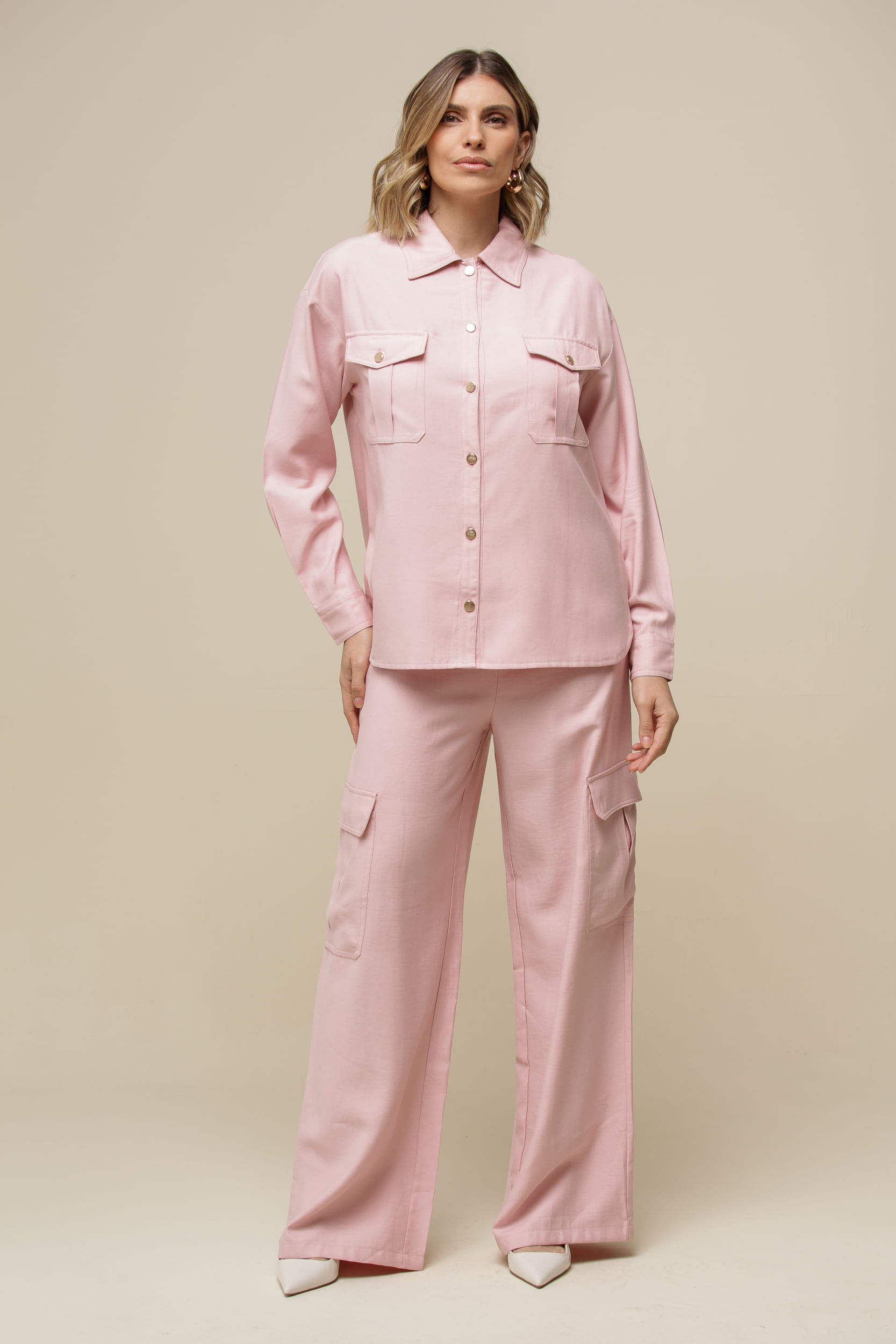 9036568 - Camisa Básica Viscolinho ROSA