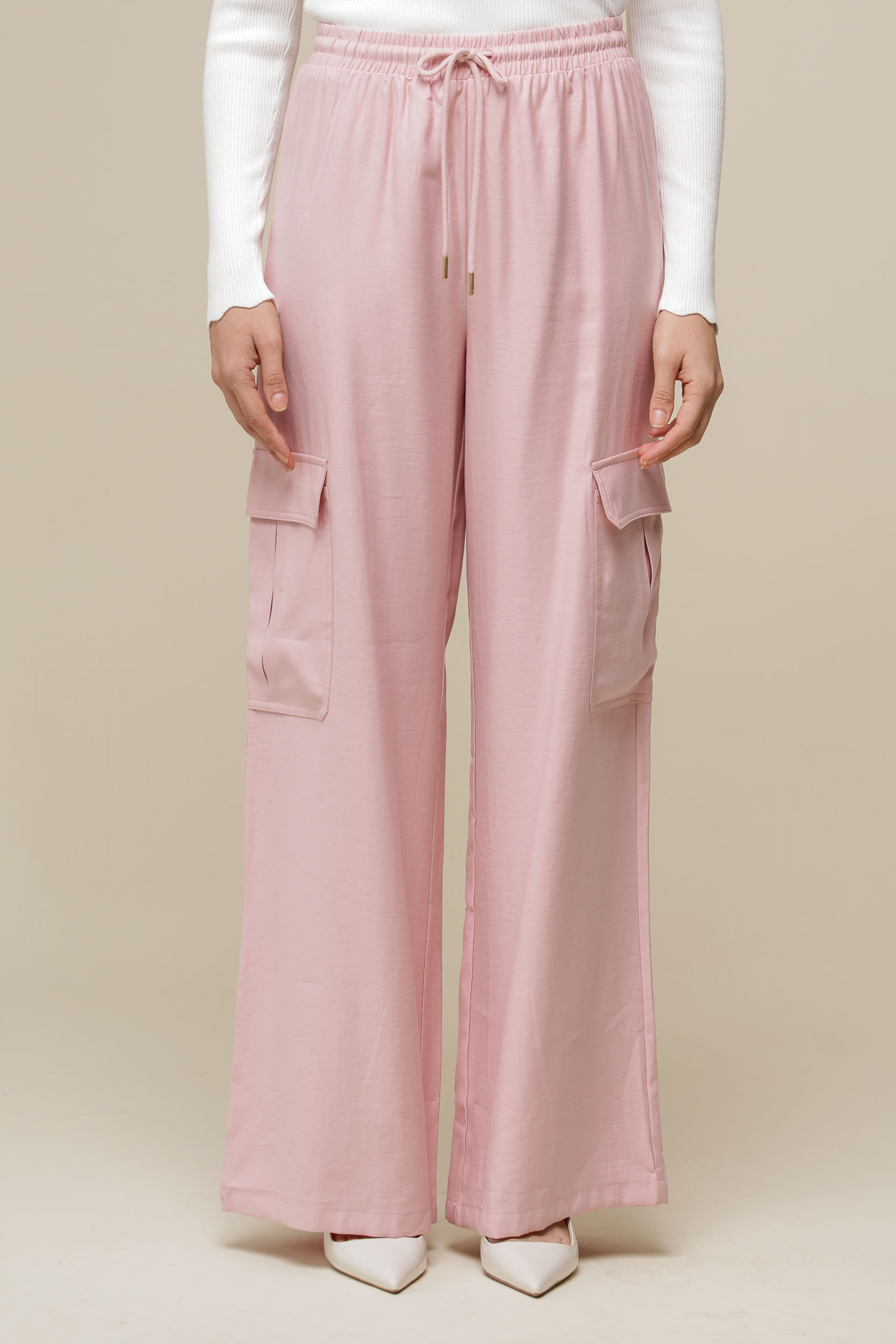 9036569 - Calça Cargo Linho ROSA
