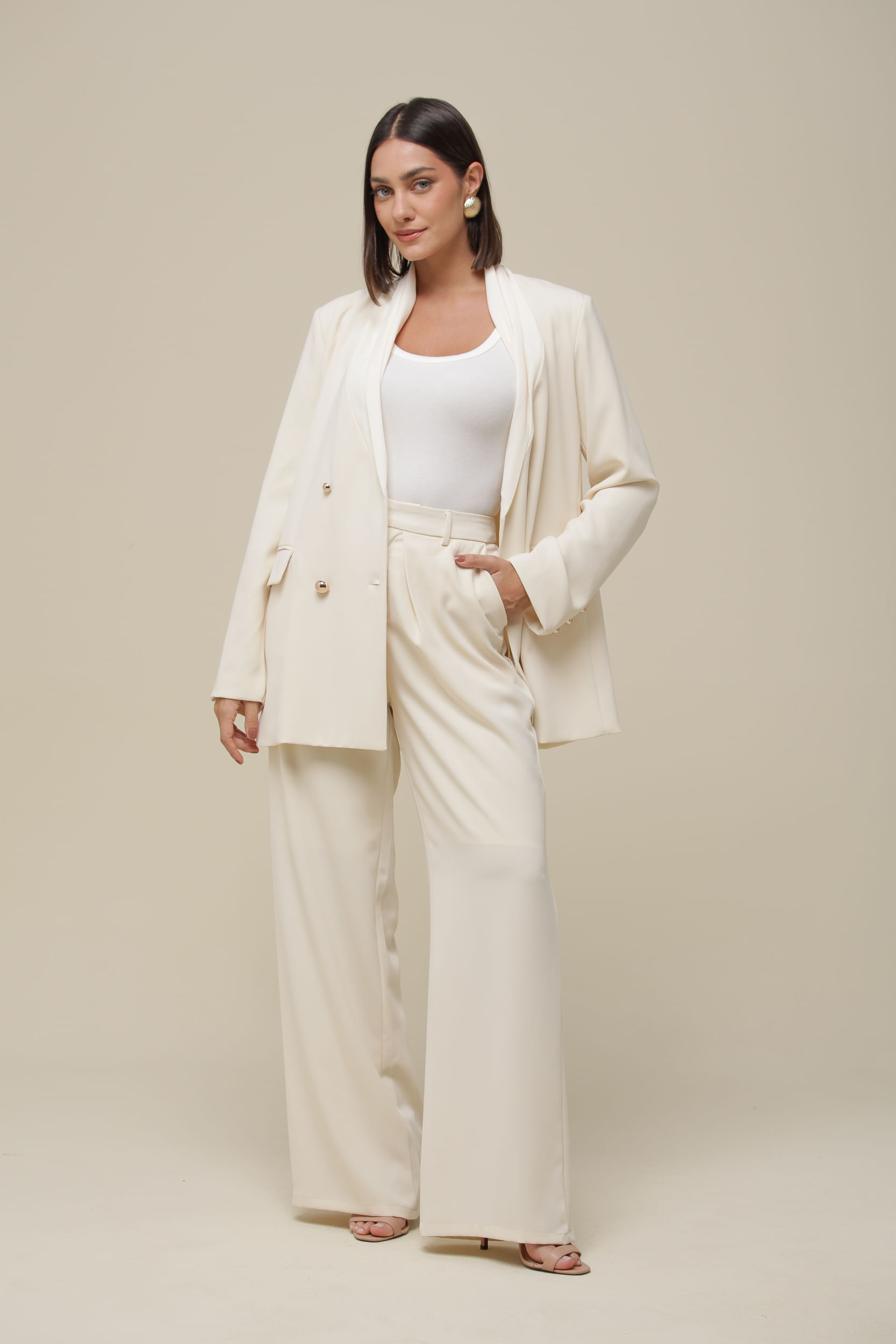 9036434 - Blazer Gola Chiffon OFF-WHITE 9036434 - Blazer Gola Chiffon OFF-WHITE