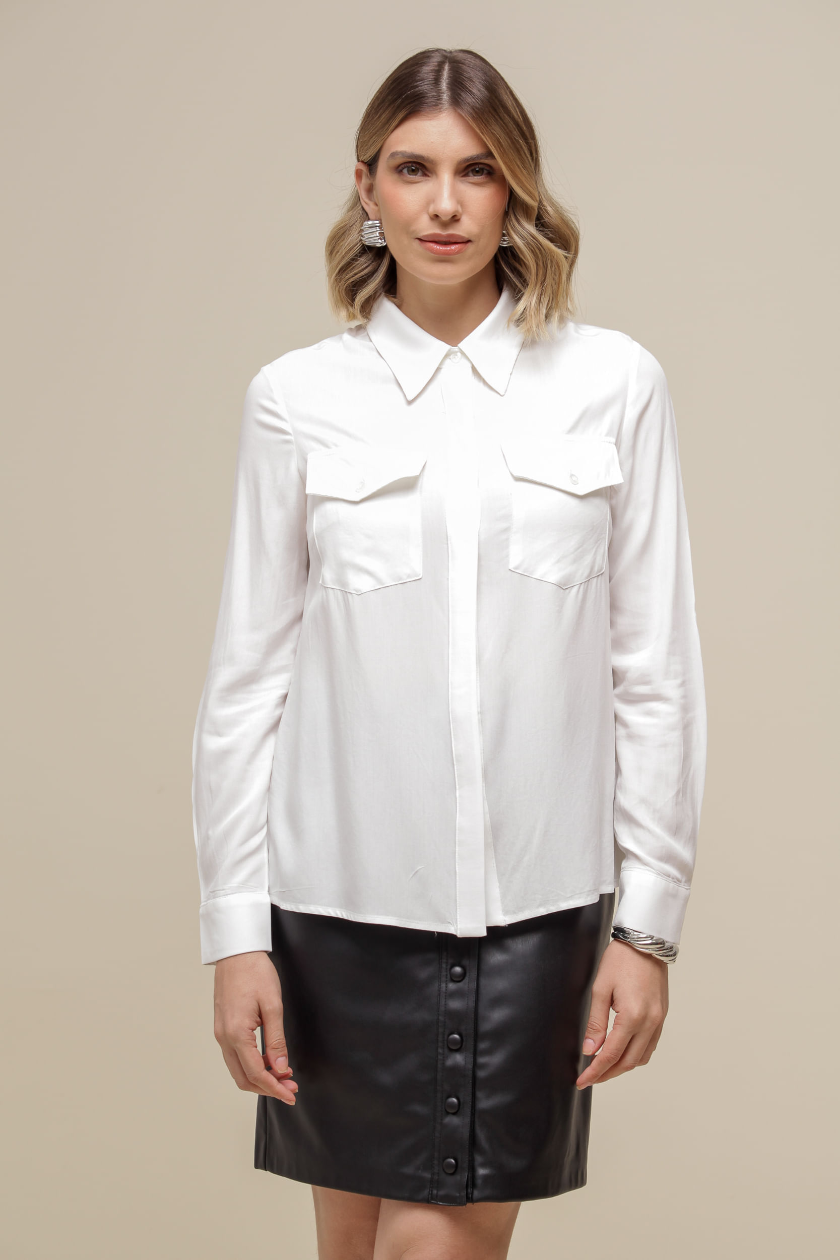 9036603 - Camisa Social Básica OFF-WHITE 9036603 - Camisa Social Básica OFF-WHITE