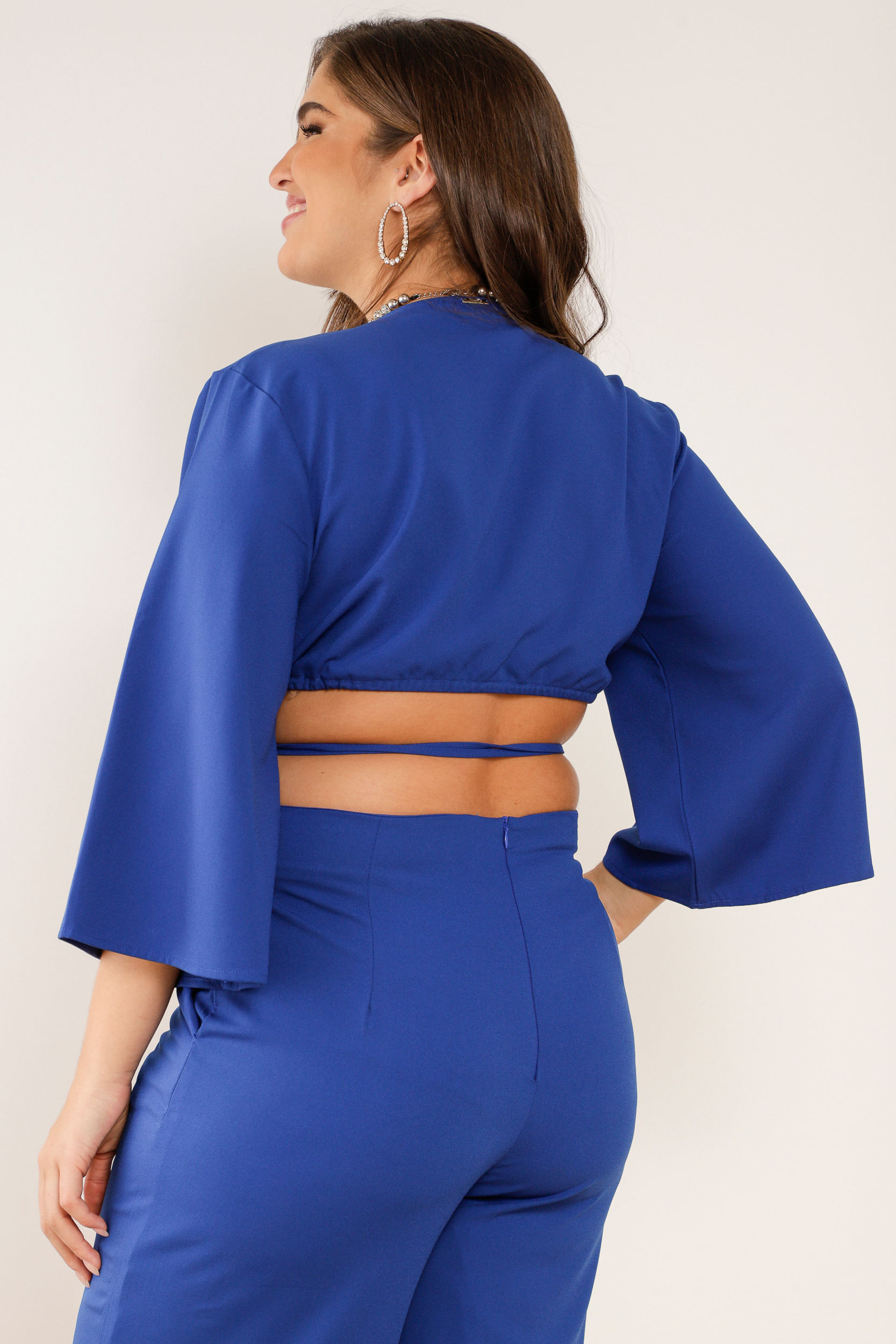 9033542 - Blusa Cropped Amarração Cruzada AZUL 9033542 - Blusa Cropped Amarração Cruzada AZUL
