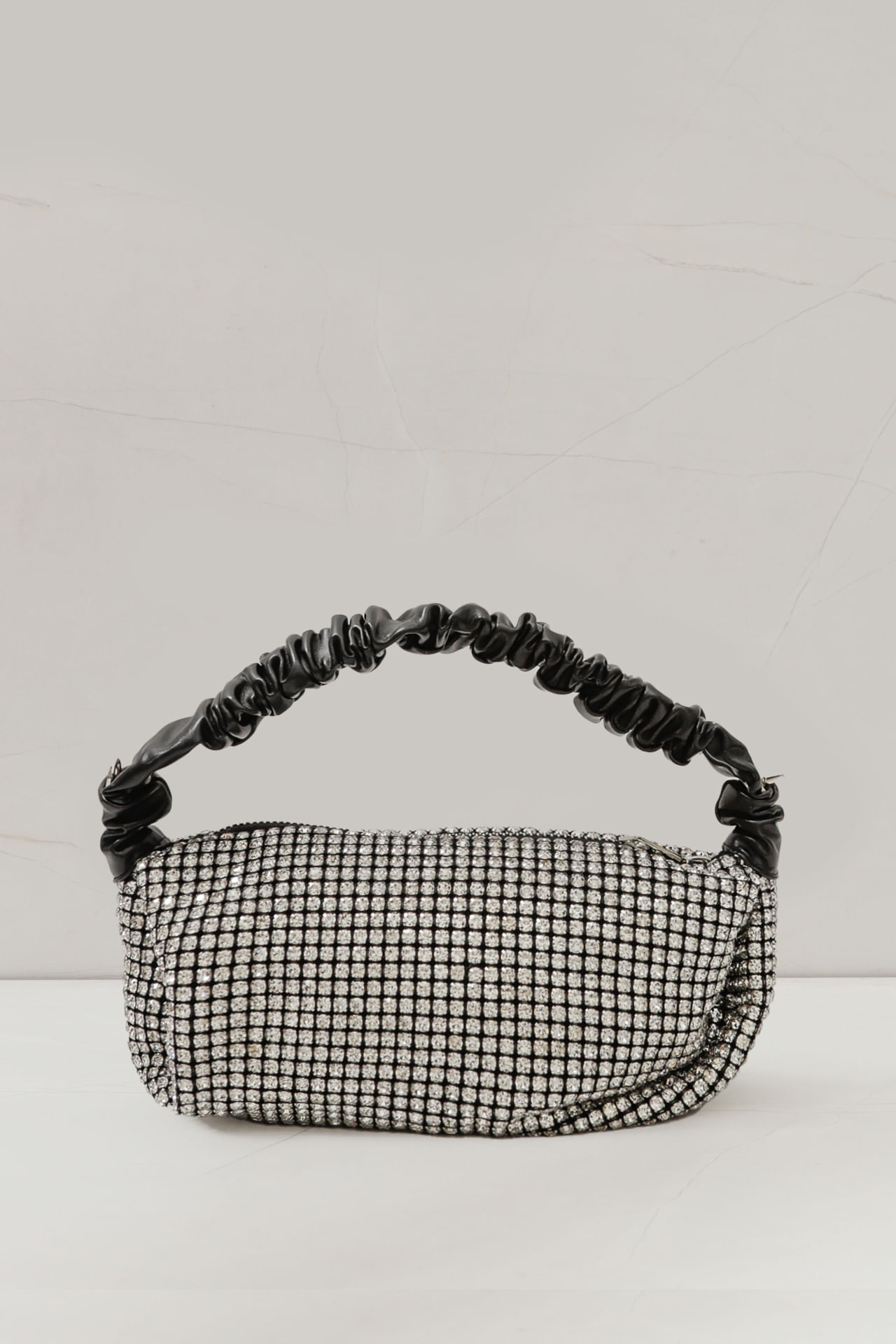 9035865 - Bolsa Strass Alça Franzida PRATA 9035865 - Bolsa Strass Alça Franzida PRATA