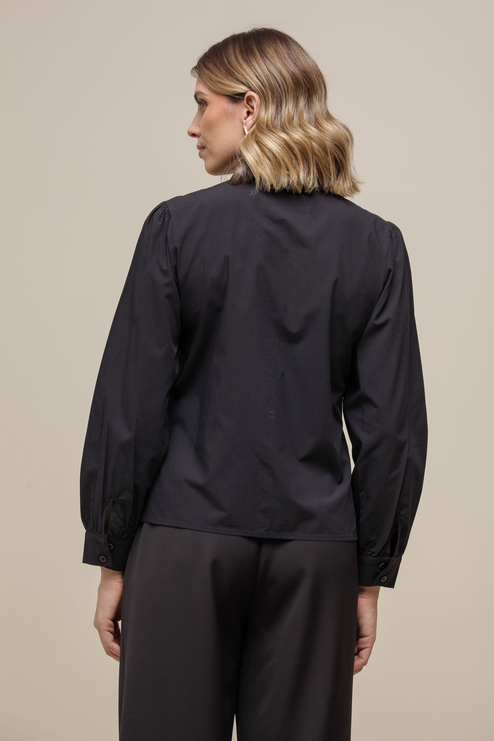 9036332 - Camisa Tricoline Botões PRETO 9036332 - Camisa Tricoline Botões PRETO