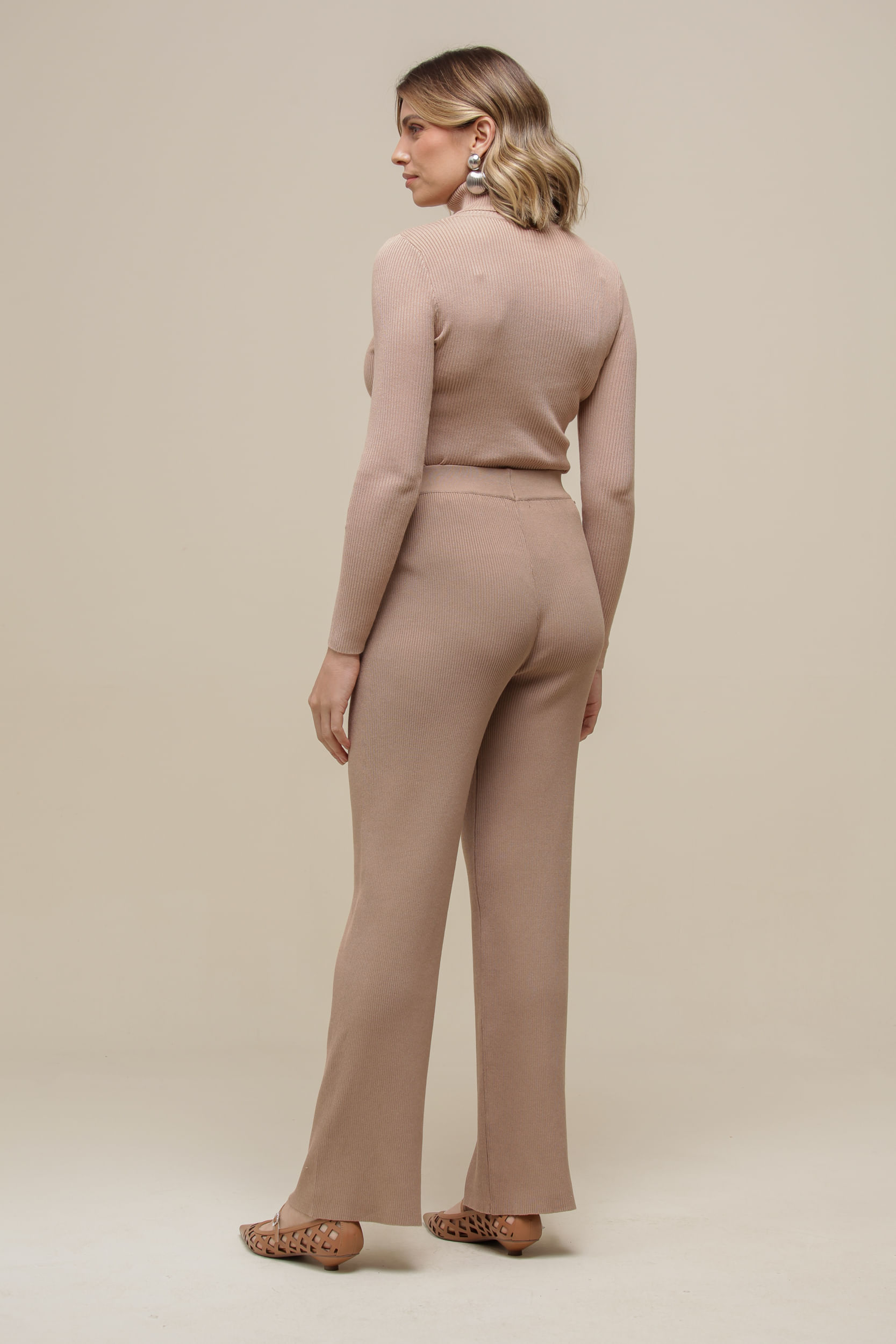 9036537 - Calça Tricô Reta BEGE 9036537 - Calça Tricô Reta BEGE