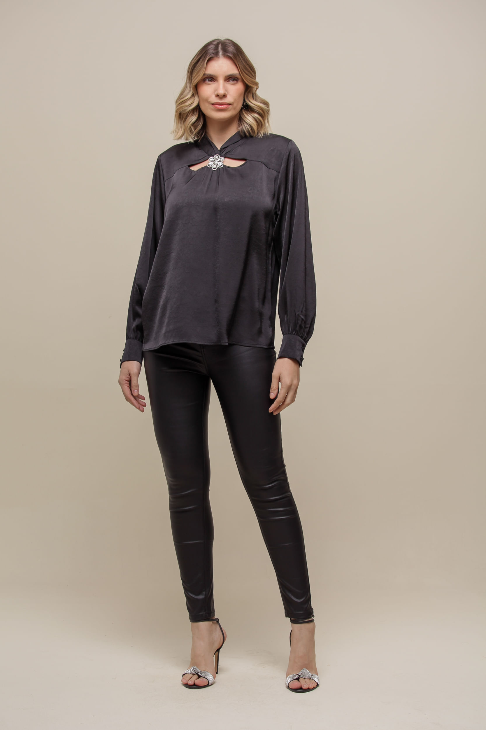 9036604 - Blusa Manga Longa Detalhe PRETO 9036604 - Blusa Manga Longa Detalhe PRETO