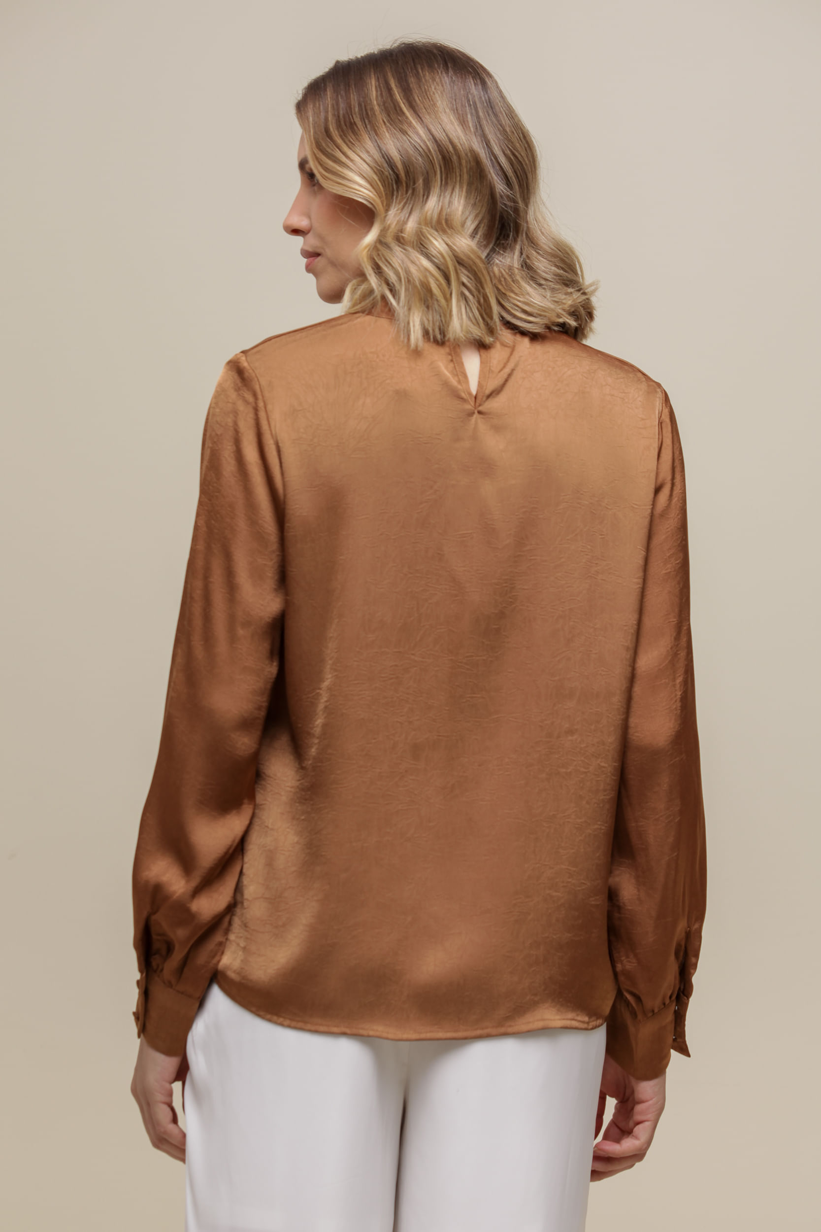 9036604 - Blusa Manga Longa Detalhe MARROM 9036604 - Blusa Manga Longa Detalhe MARROM