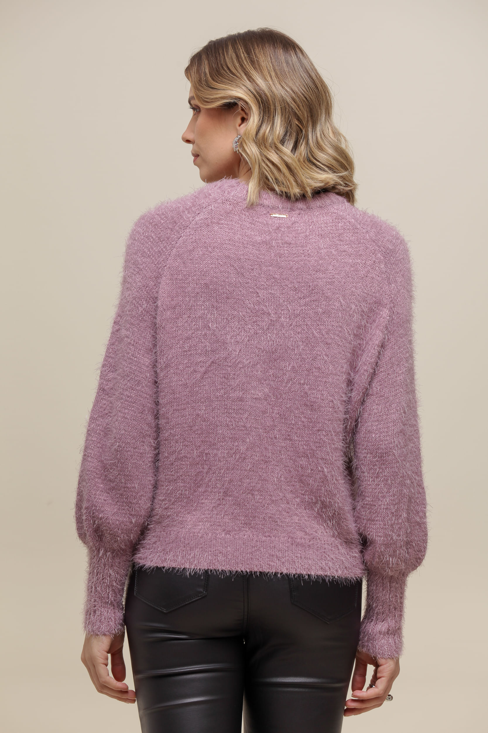 9034891 - Blusa Manga Longa Tricô Felpudo LILAS 9034891 - Blusa Manga Longa Tricô Felpudo LILAS
